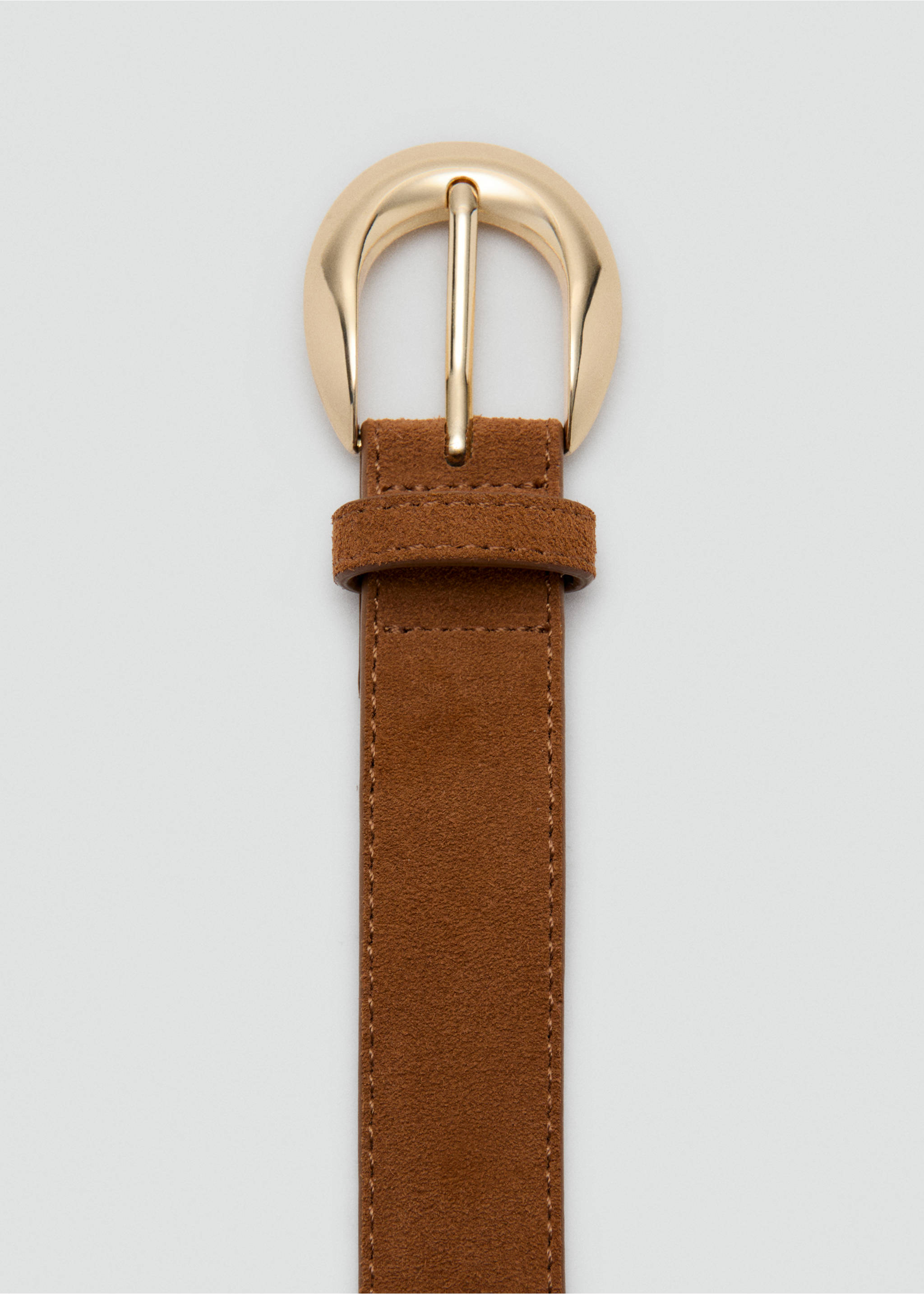 Curea de piele cu cataramă ovală - Detaliu al articolului 1, Maro. Ref: 27051334-00.