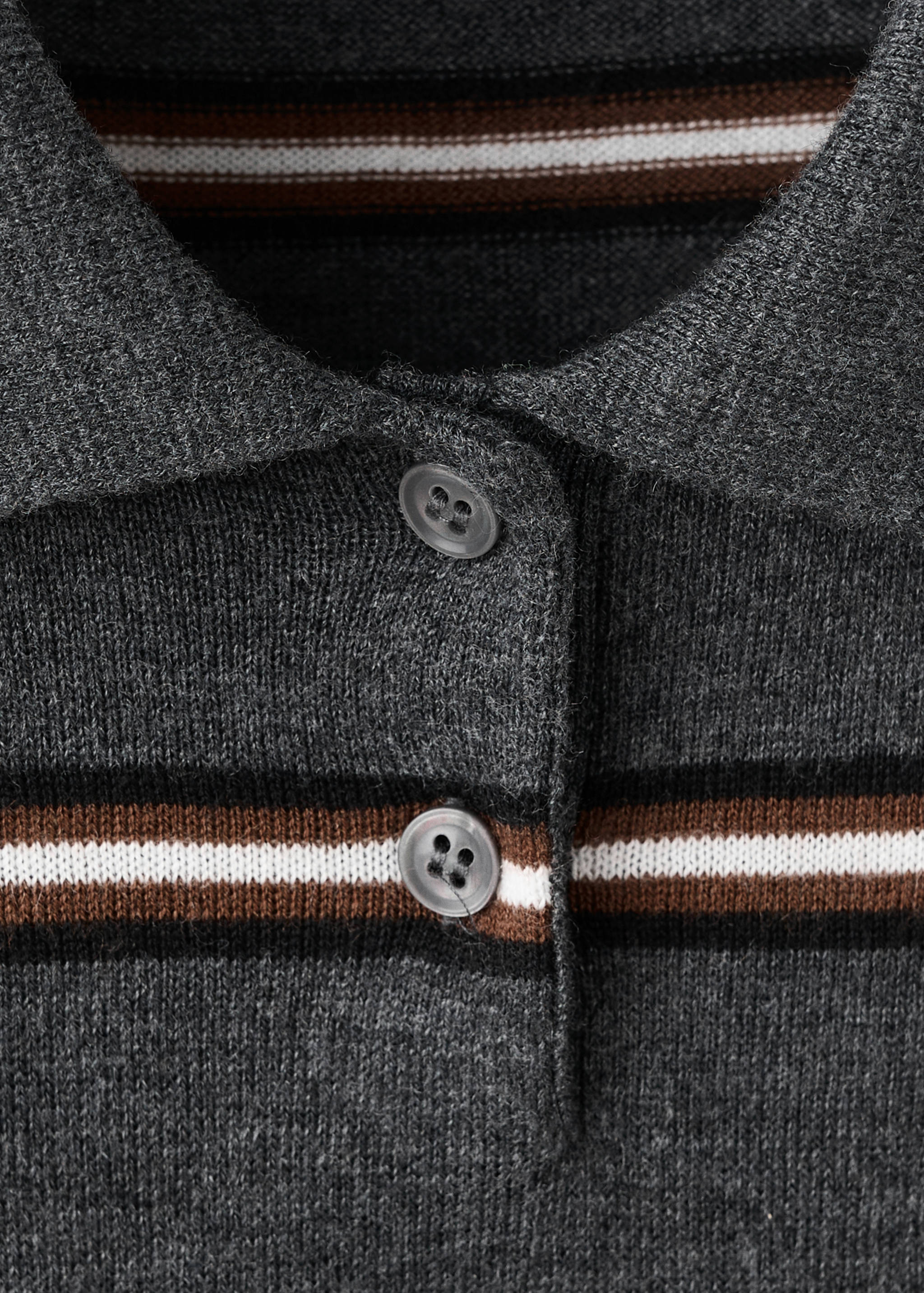 条纹Polo领毛衣 - null