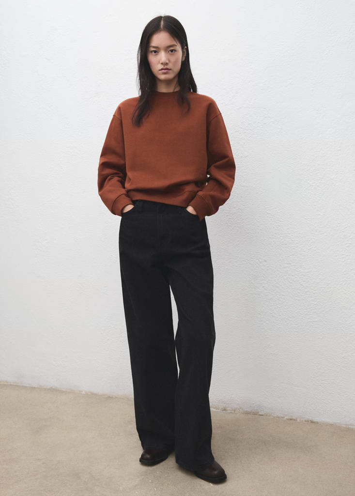 Plain cotton sweatshirt — Russet