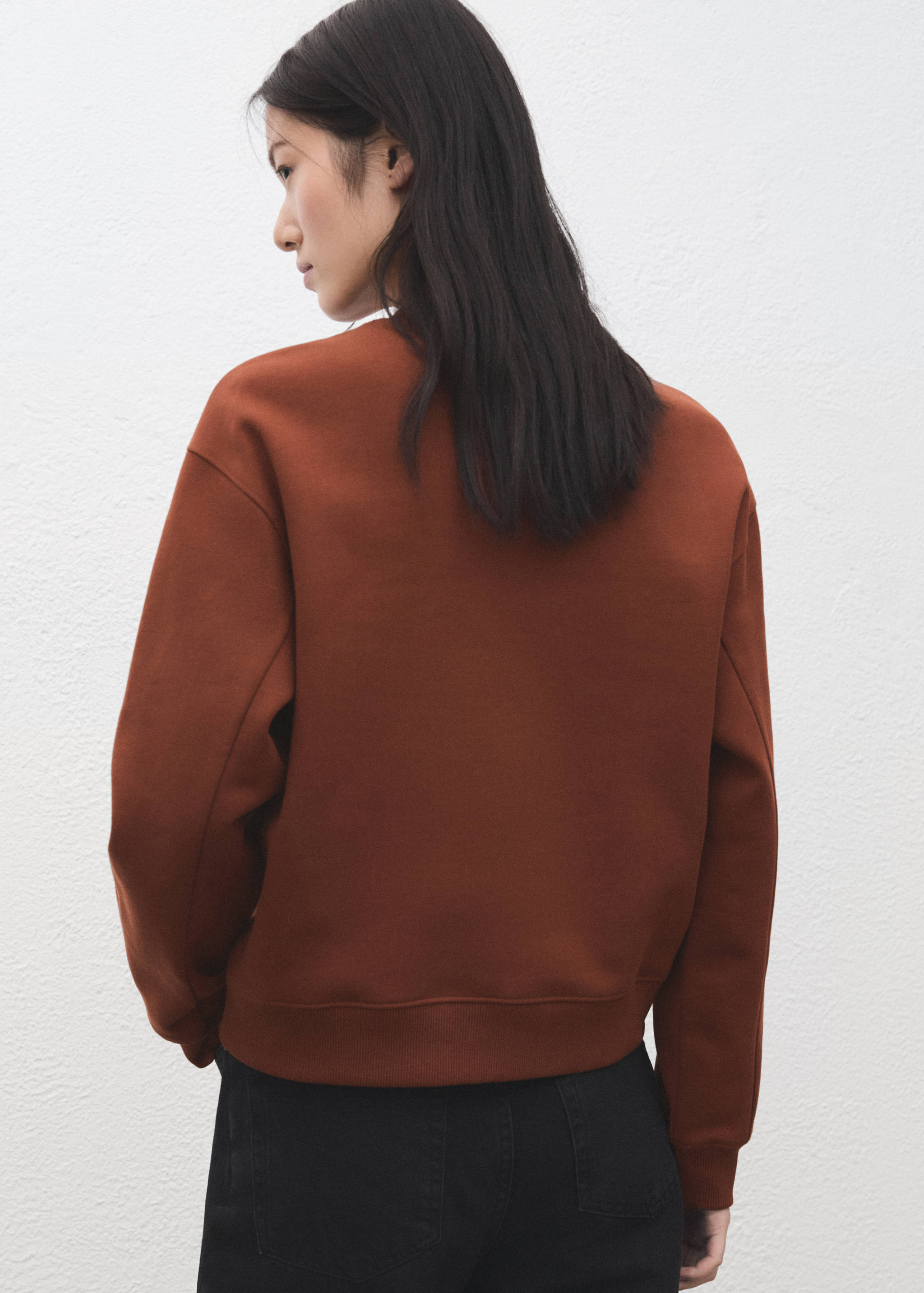 Plain cotton sweatshirt - Reverse of the article