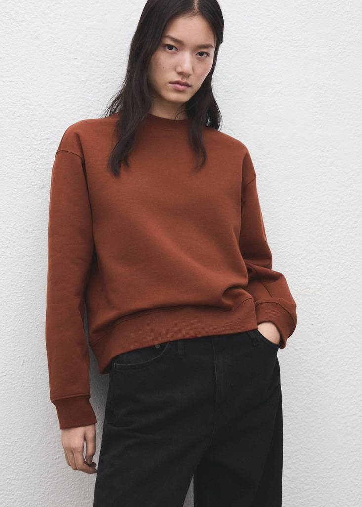 Plain cotton sweatshirt — Russet