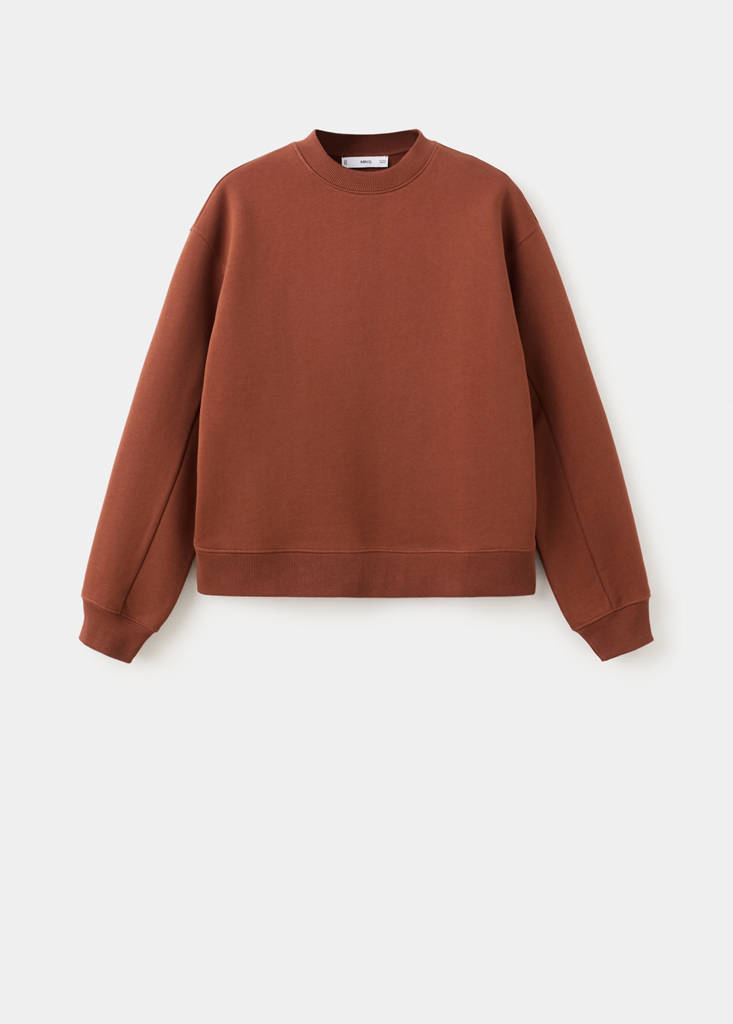 Plain cotton sweatshirt — Russet