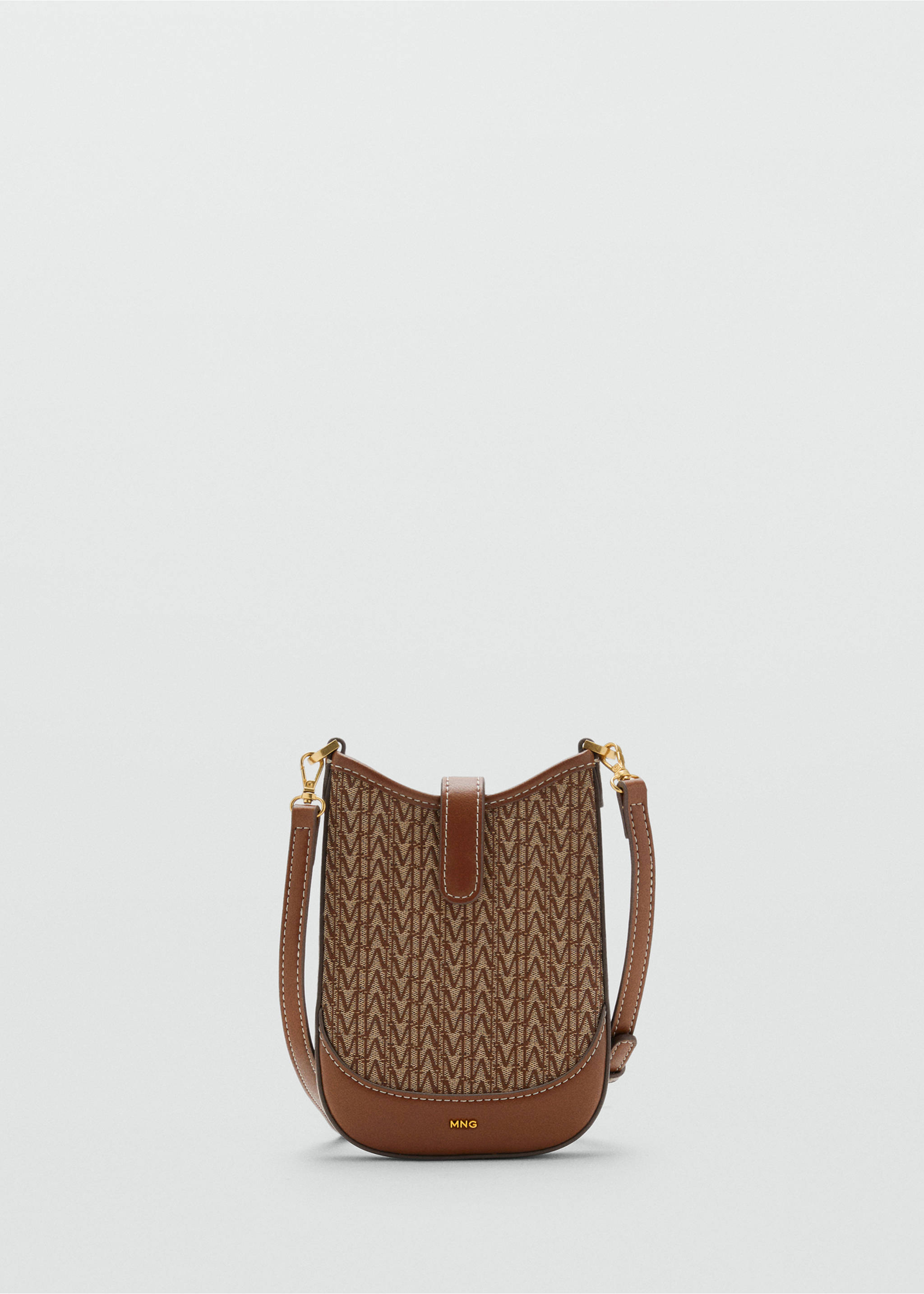 提花斜跨手机包 - null, 巧克力色. Ref: 27051339-00.