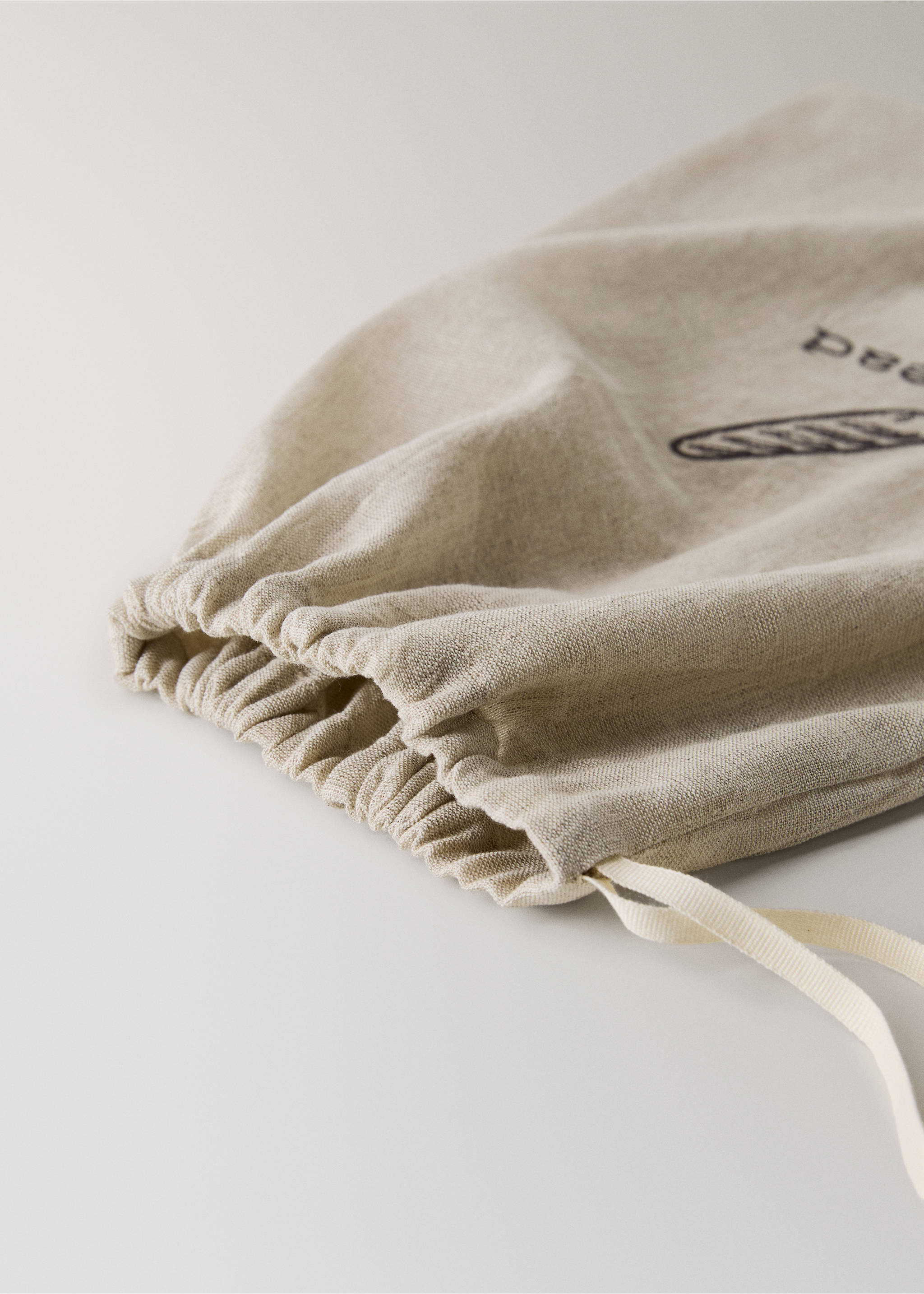 Medium linen-cotton blend breadbasket - Details of the article 1, Light/Pastel Brown. Ref: 27051340-00.