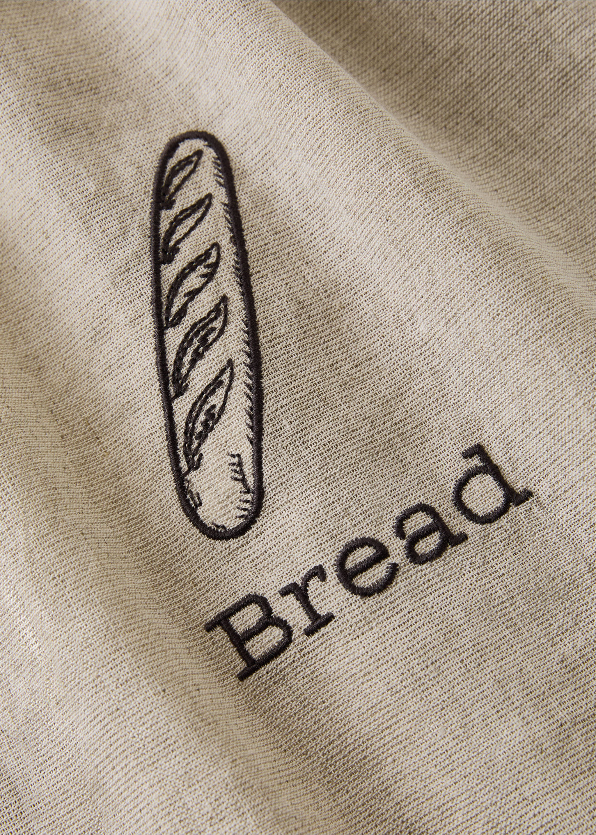 Medium linen-cotton blend breadbasket - Details of the article 2, Light/Pastel Brown. Ref: 27051340-00.