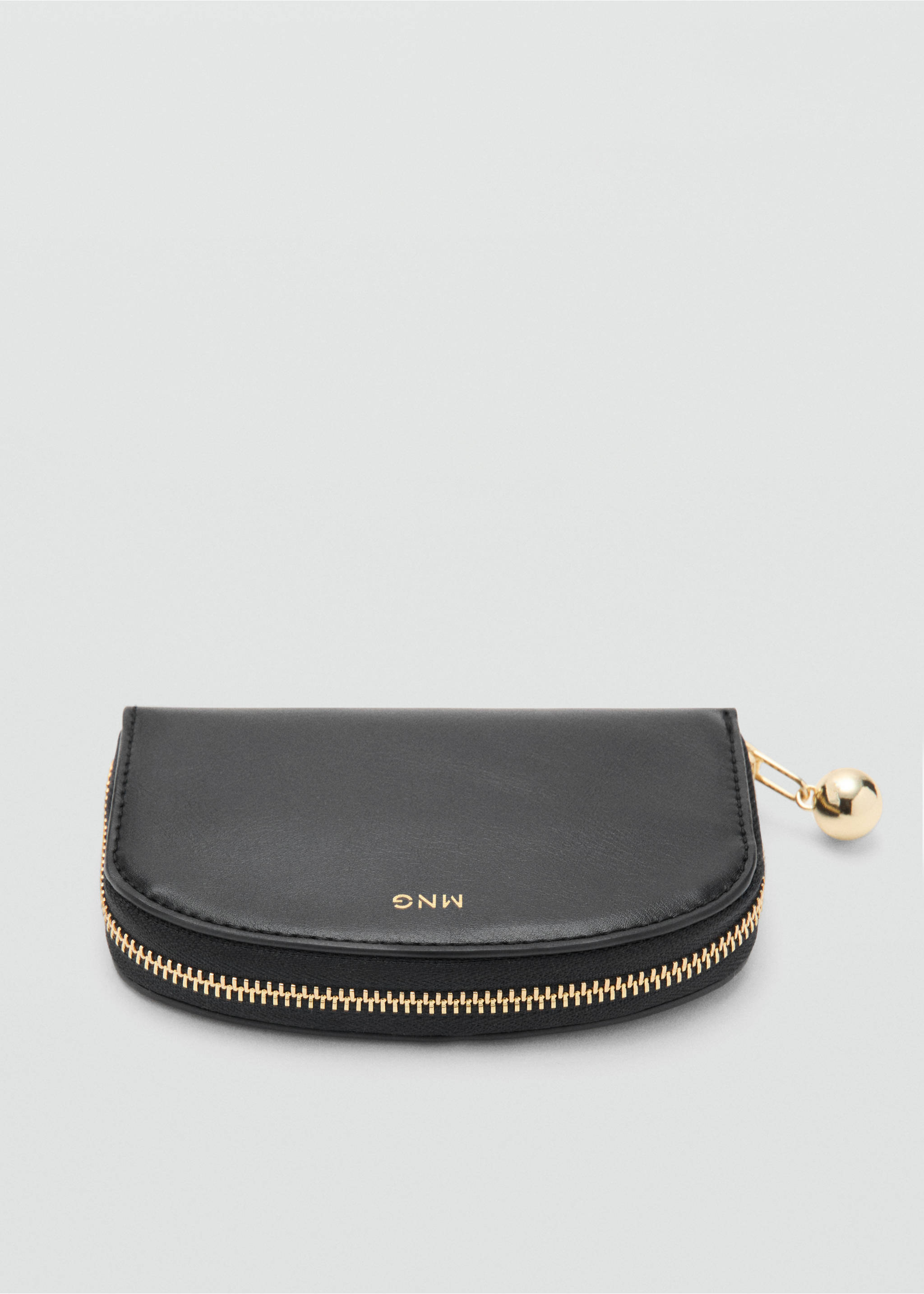 Medium wallet with mini-bead embellishment - Details of the article 1, Black. Ref: 27051341-00.