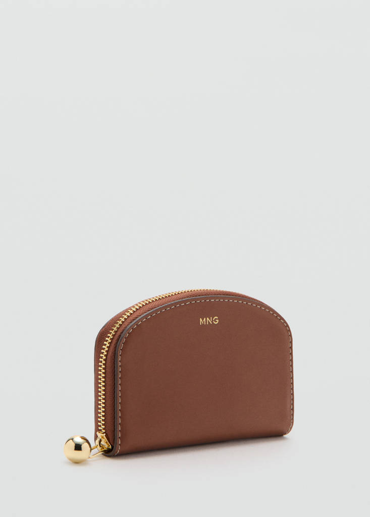 Medium wallet with mini-bead embellishment — Leather