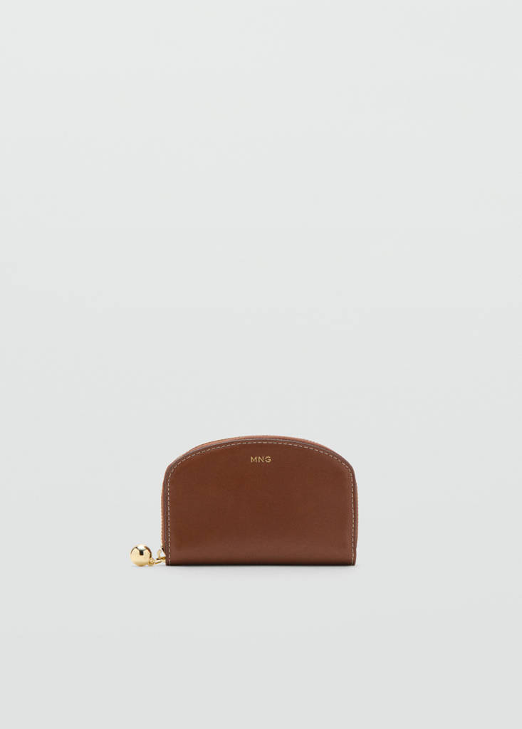 Medium wallet with mini-bead embellishment — Leather