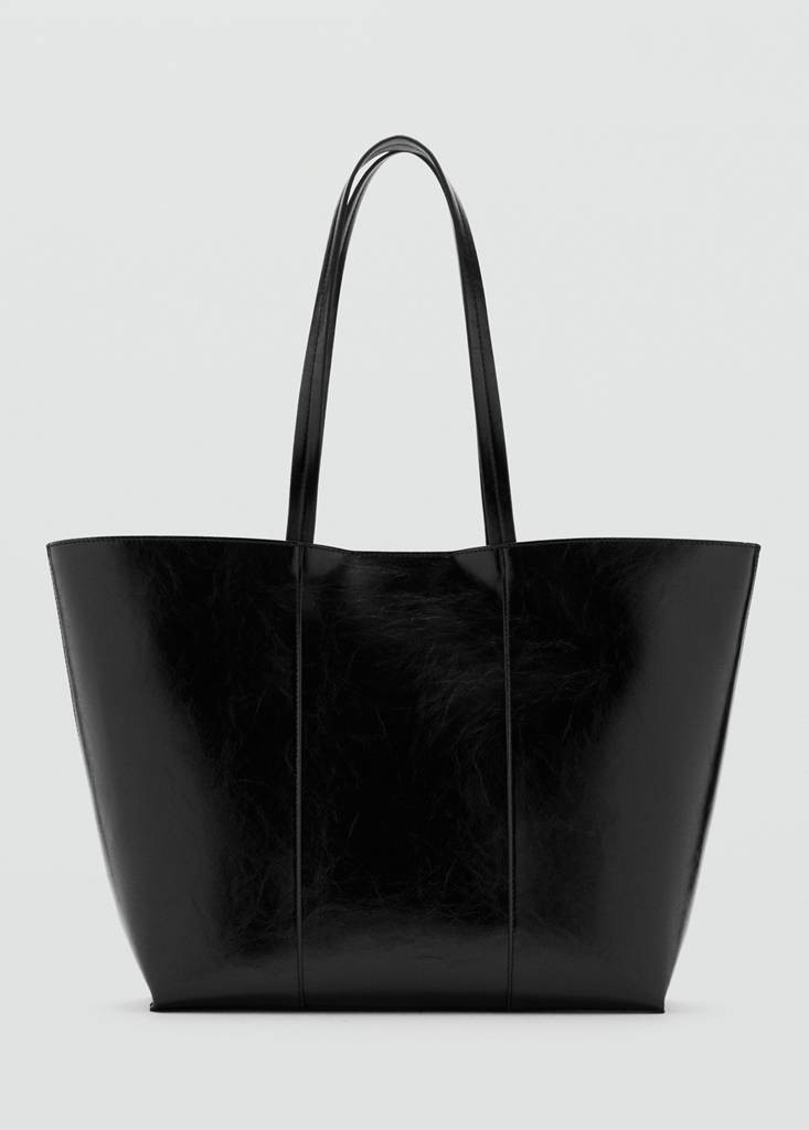 Duża torba shopper czarny - Kobieta - Rozmiar uniwersalny - MANGO