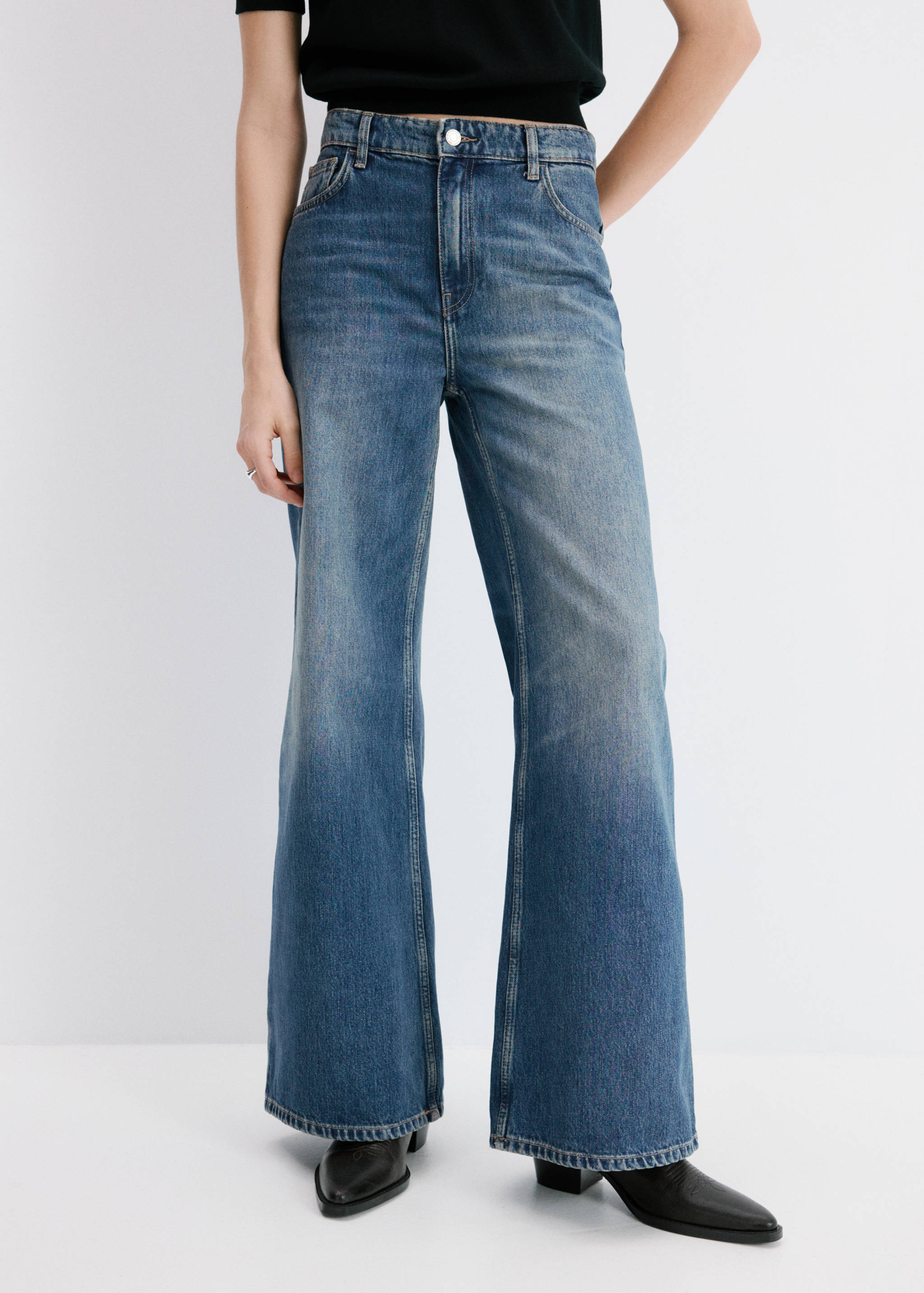 High-waisted wideleg jeans - Medium plane