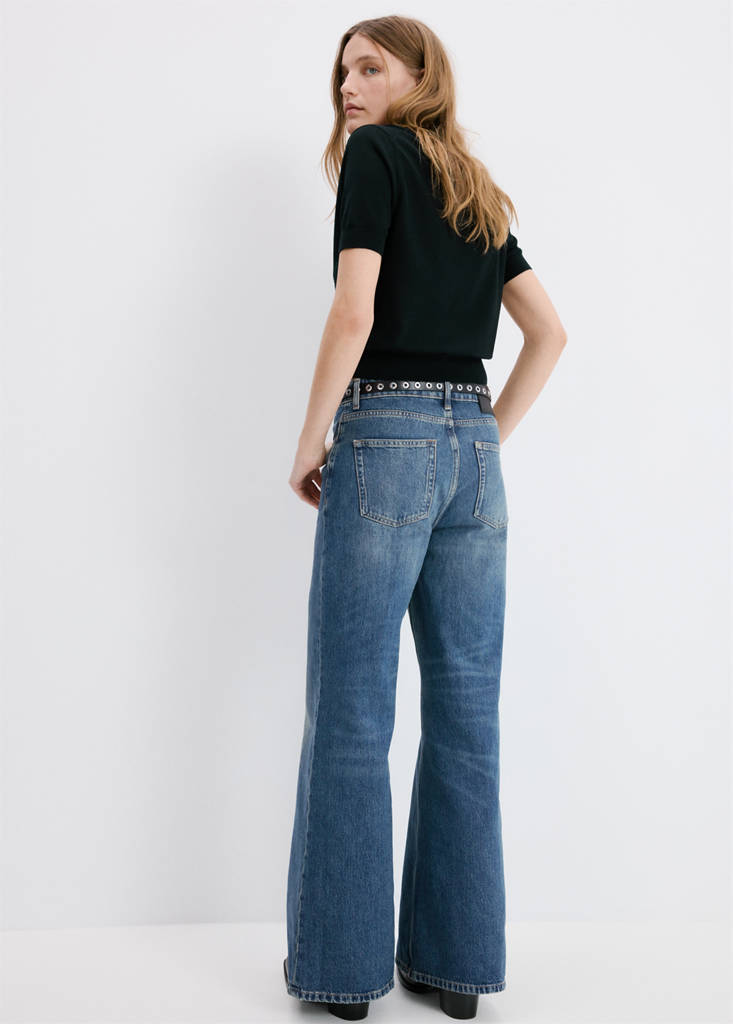 High-waisted wideleg jeans — Dark Blue