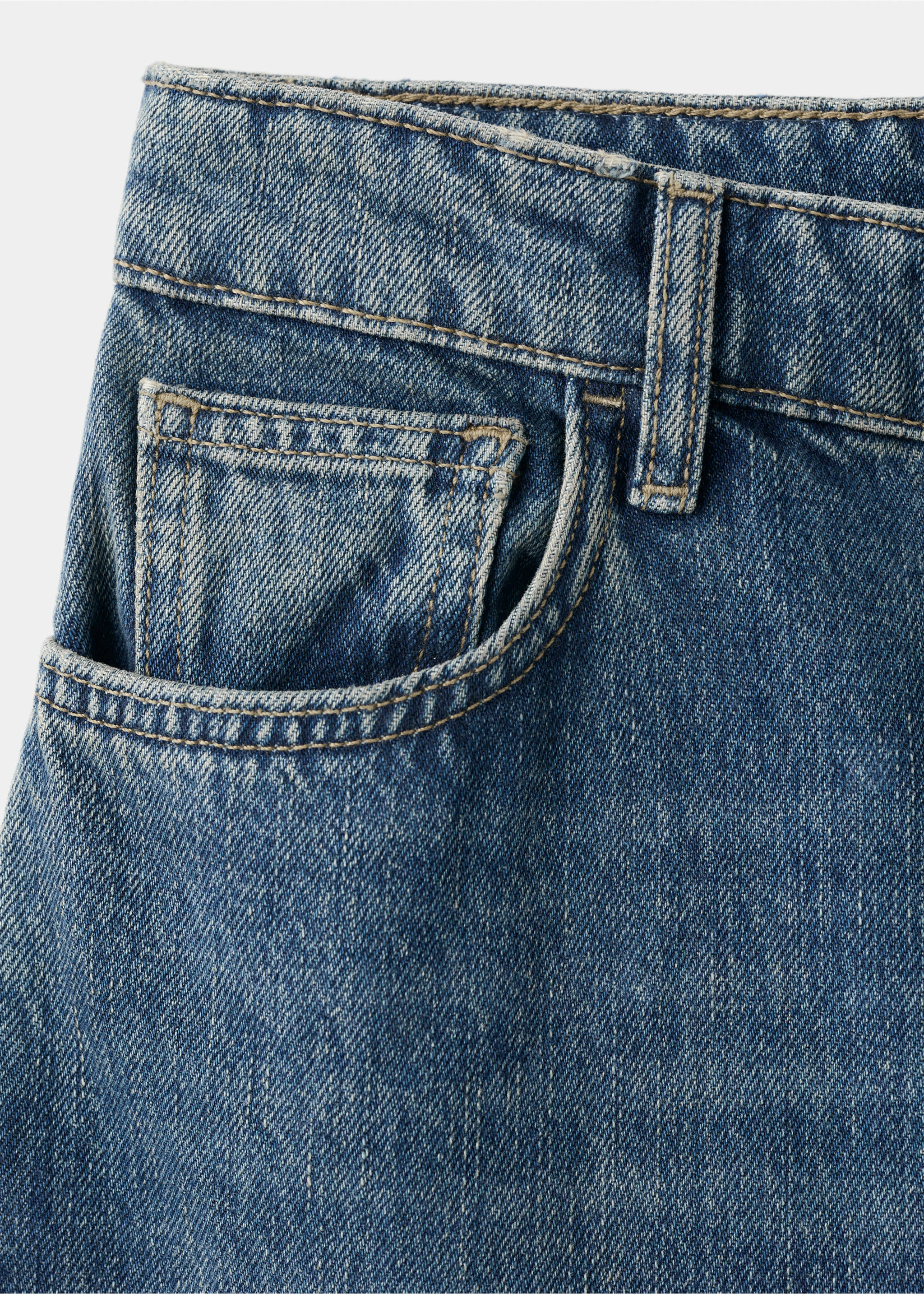 High-waisted wideleg jeans - Details of the article 8, Dark Blue. Ref: 27051343-00.