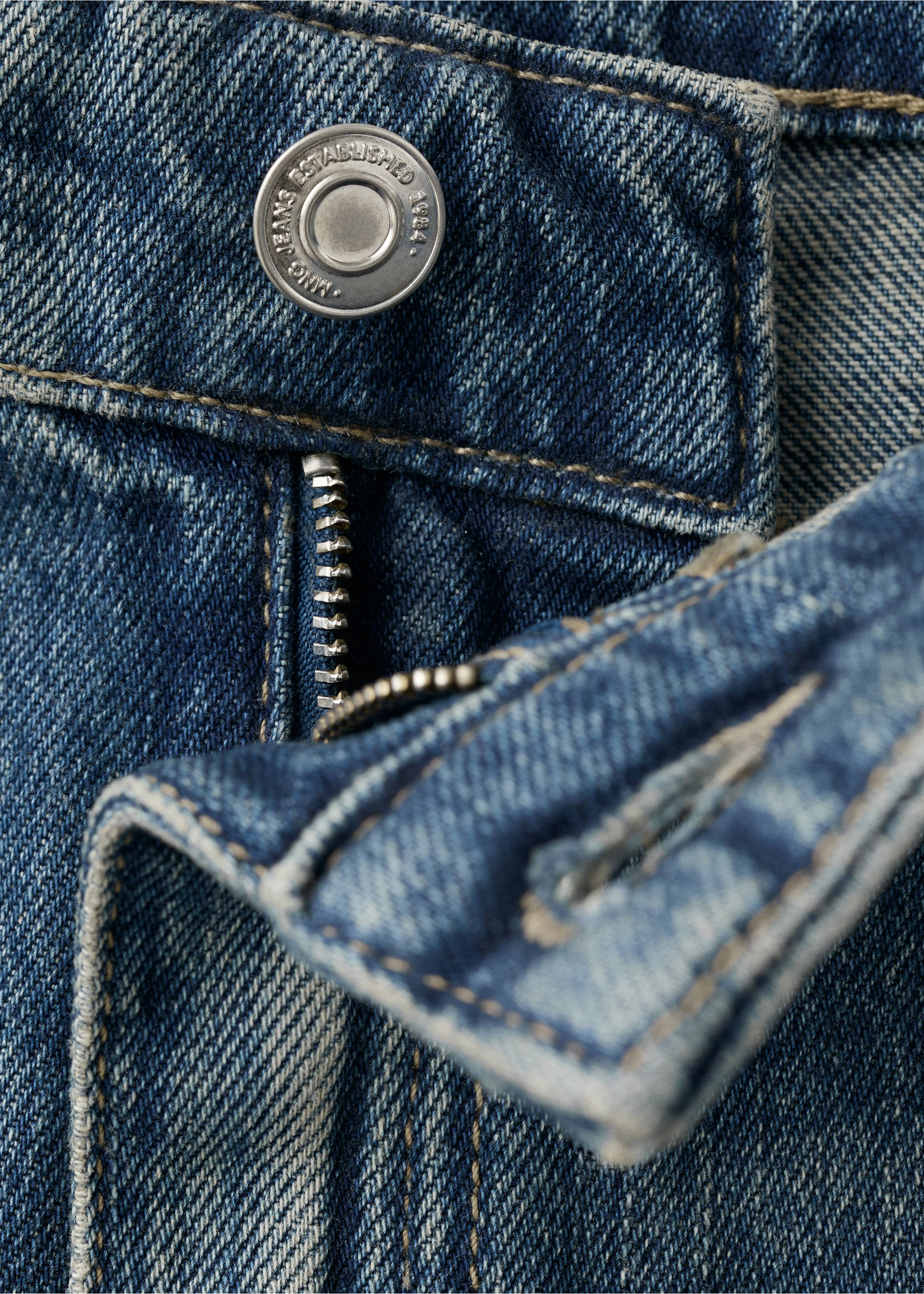 High-waisted wideleg jeans - Details of the article 0, Dark Blue. Ref: 27051343-00.