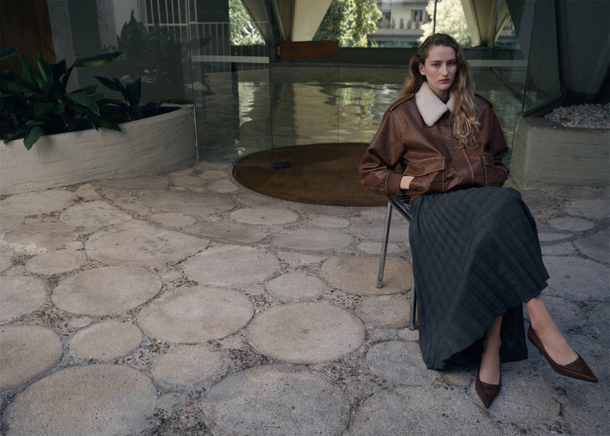 Checked pleated skirt - Panoramic plane