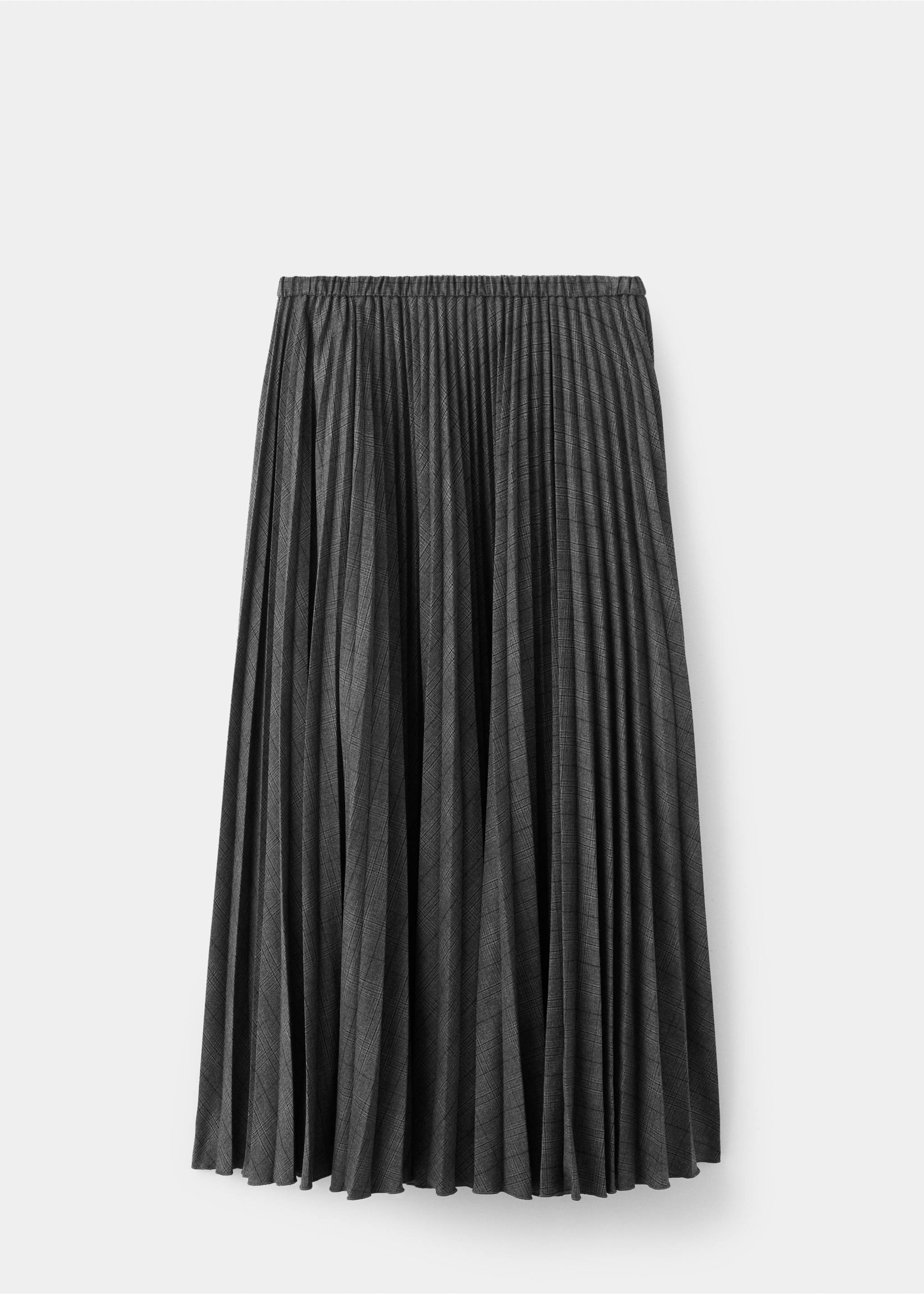 Checked pleated skirt - Article without model, Grey. Ref: 27051344-00.
