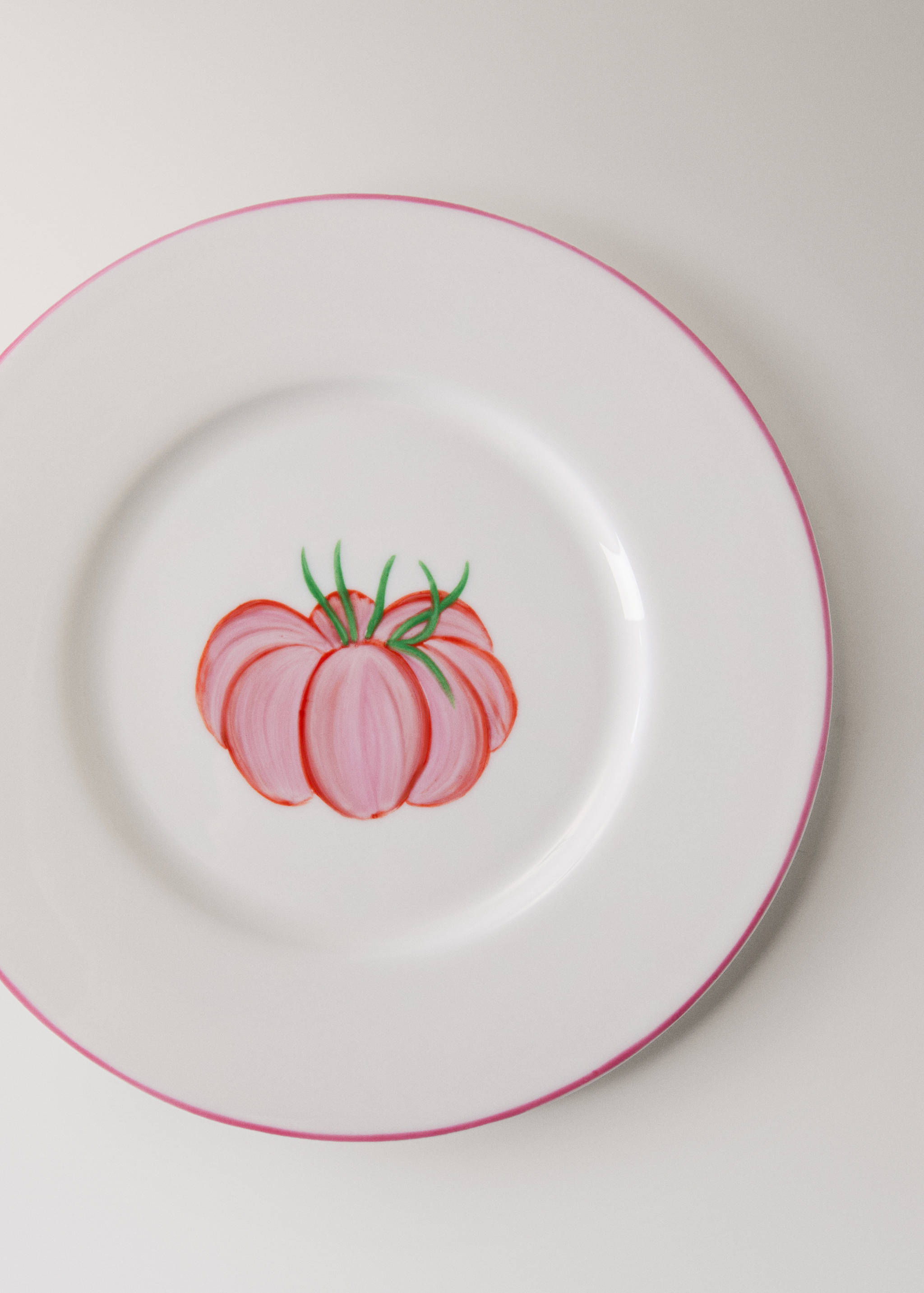 Hand-painted tomato side plate - Details of the article 1