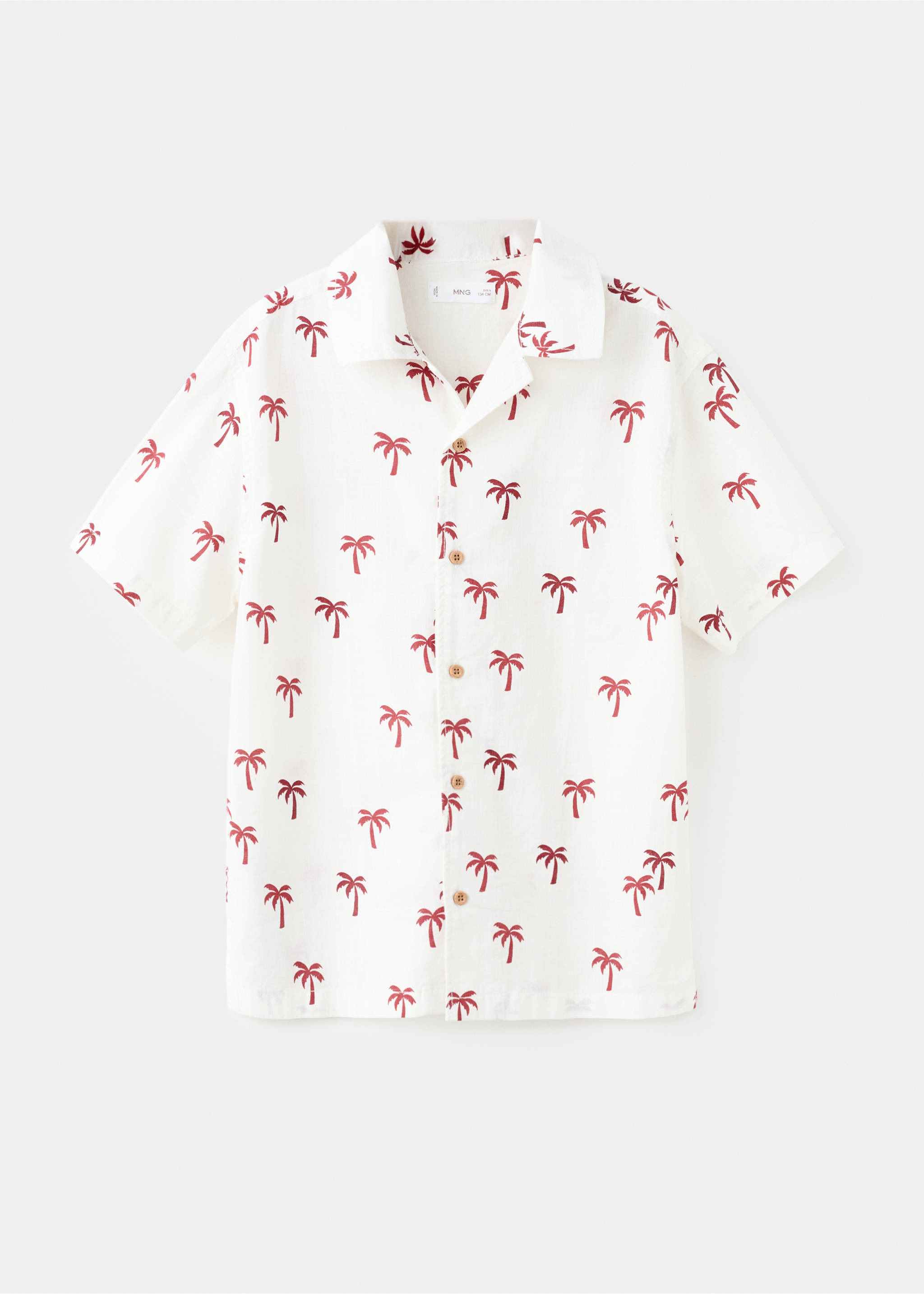 Palm trees design cotton shirt - Article without model, Off White. Ref: 27051507-00.
