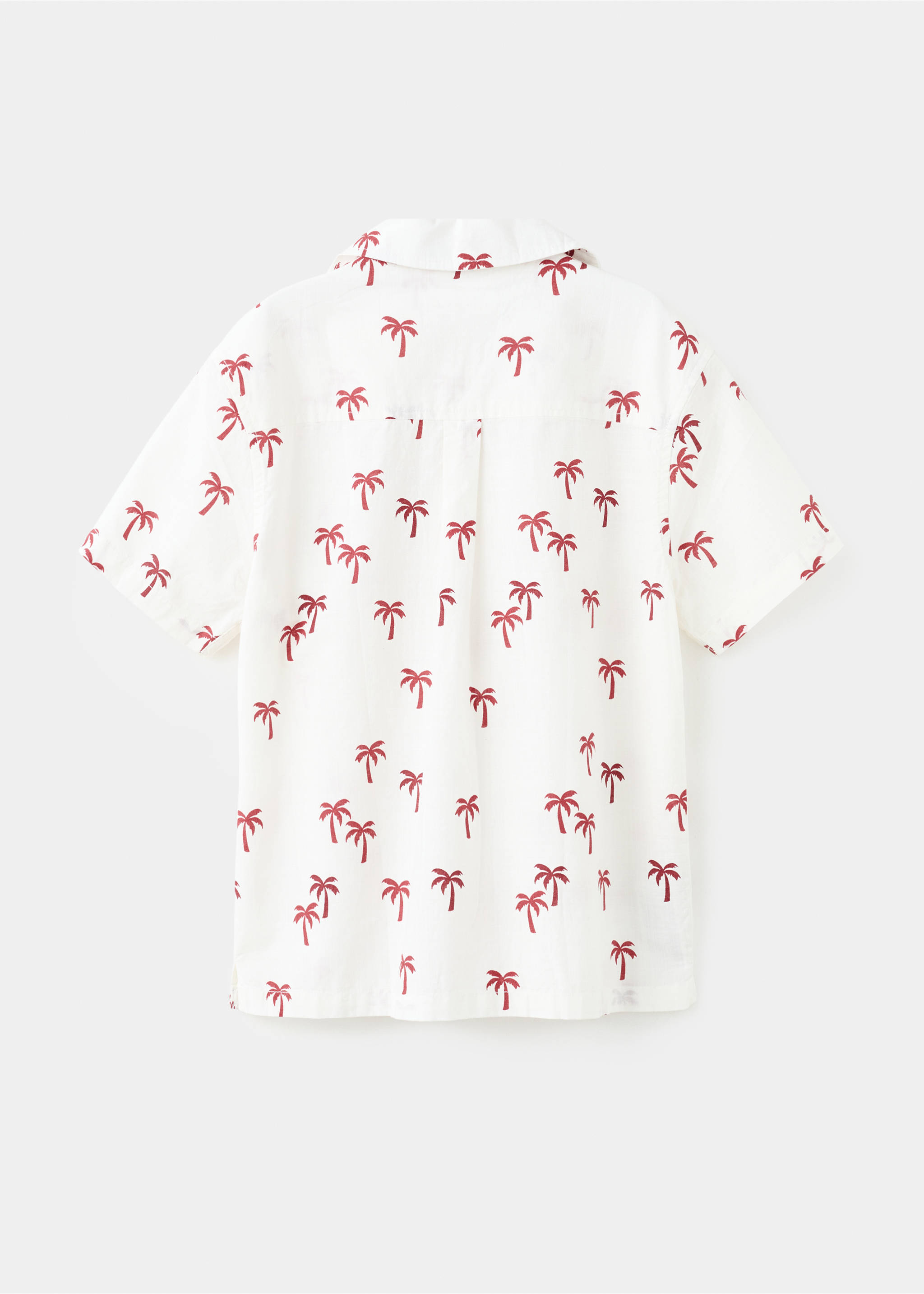 Palm trees design cotton shirt - Reverse of the article, Off White. Ref: 27051507-00.