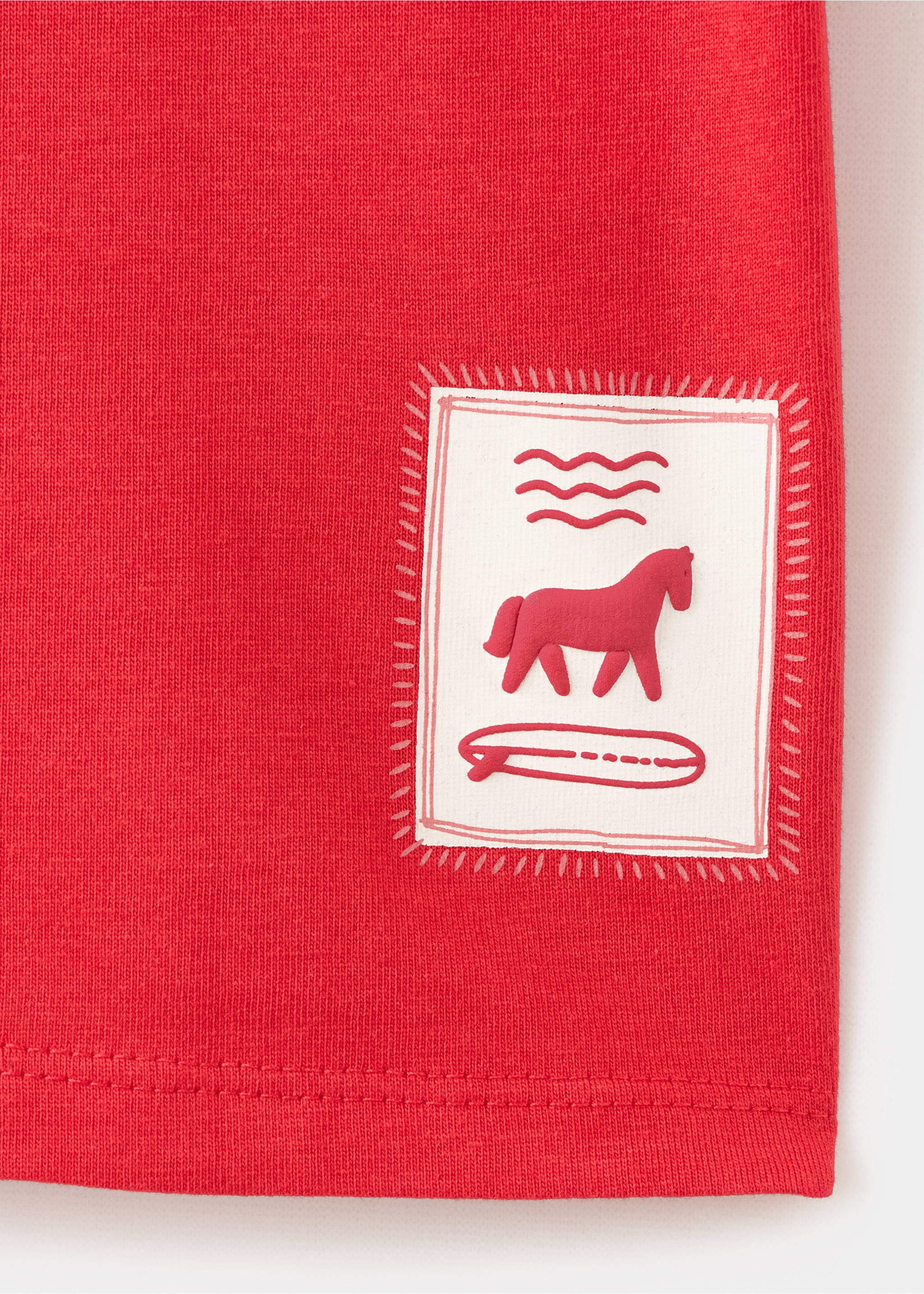 Palm print T-shirt - Details of the article 0, Red. Ref: 27051508-00.