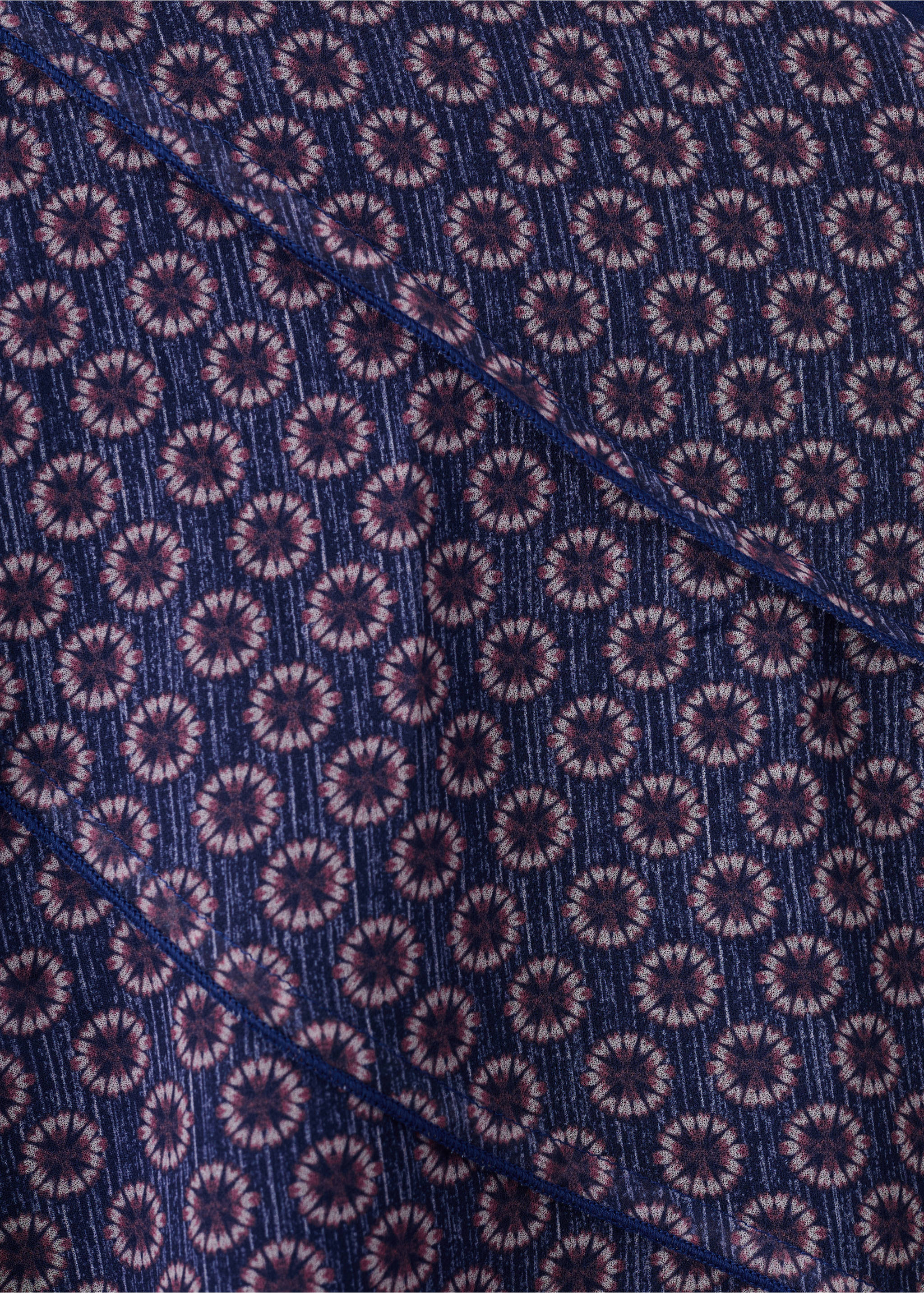 Асимметричная блузка с принтом - Деталь изделия 0, Темно-синий. Ref: 27051511-00.