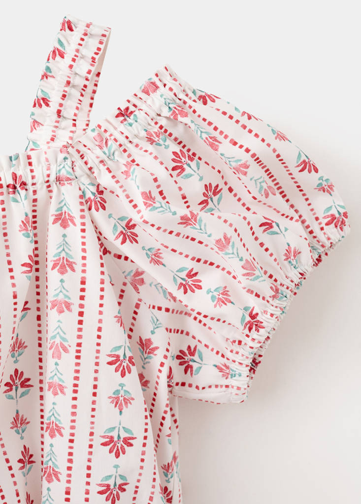 Floral print blouse — Red