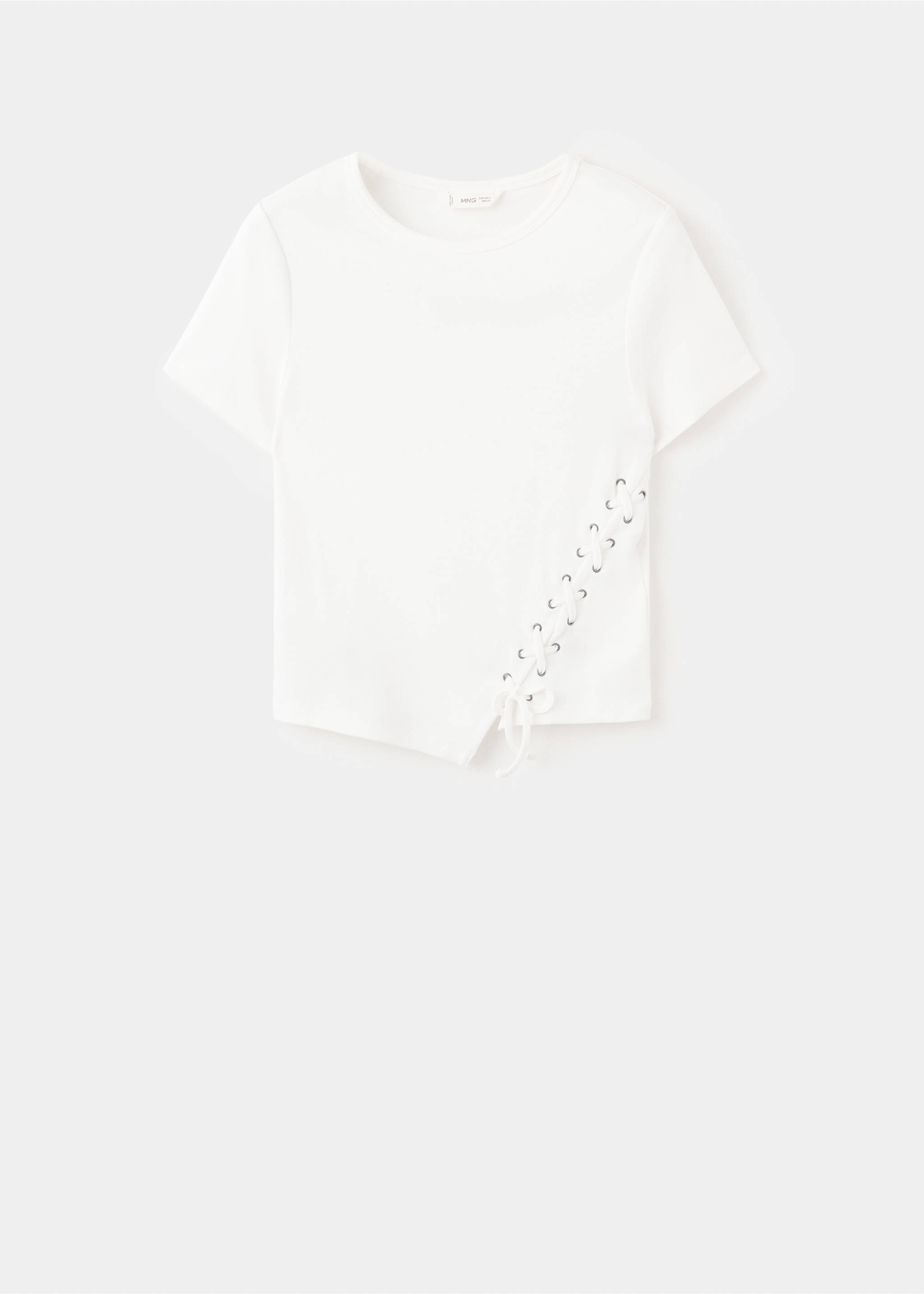 Braided t-shirt with drawstring - Article without model, Off White. Ref: 27051516-00.