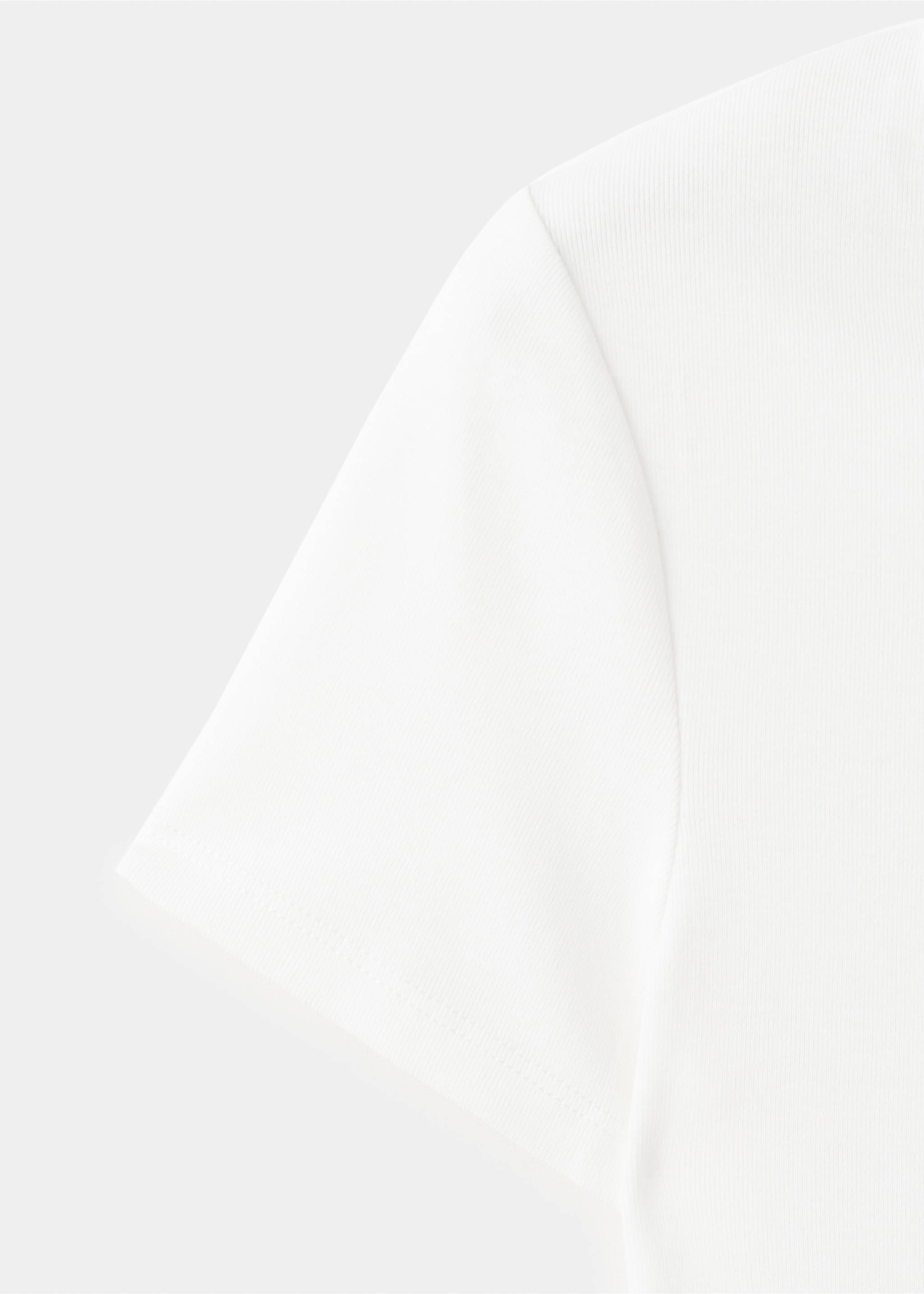 Braided t-shirt with drawstring - Details of the article 0, Off White. Ref: 27051516-00.