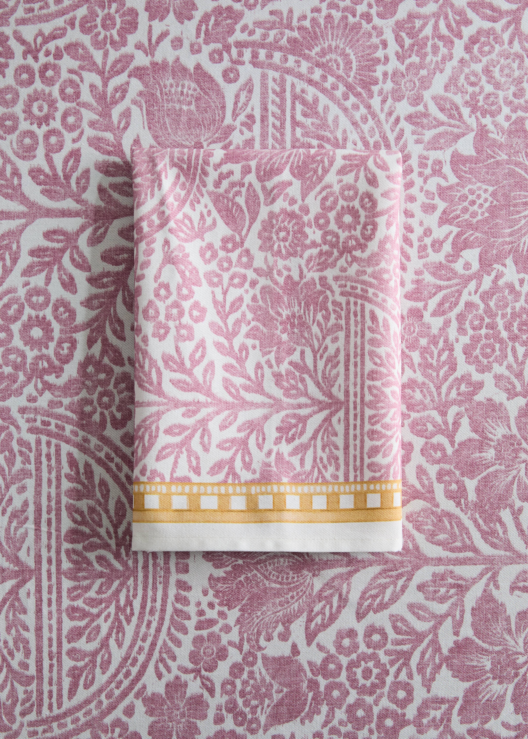 Cotton striped napkins with floral patterns - General plane