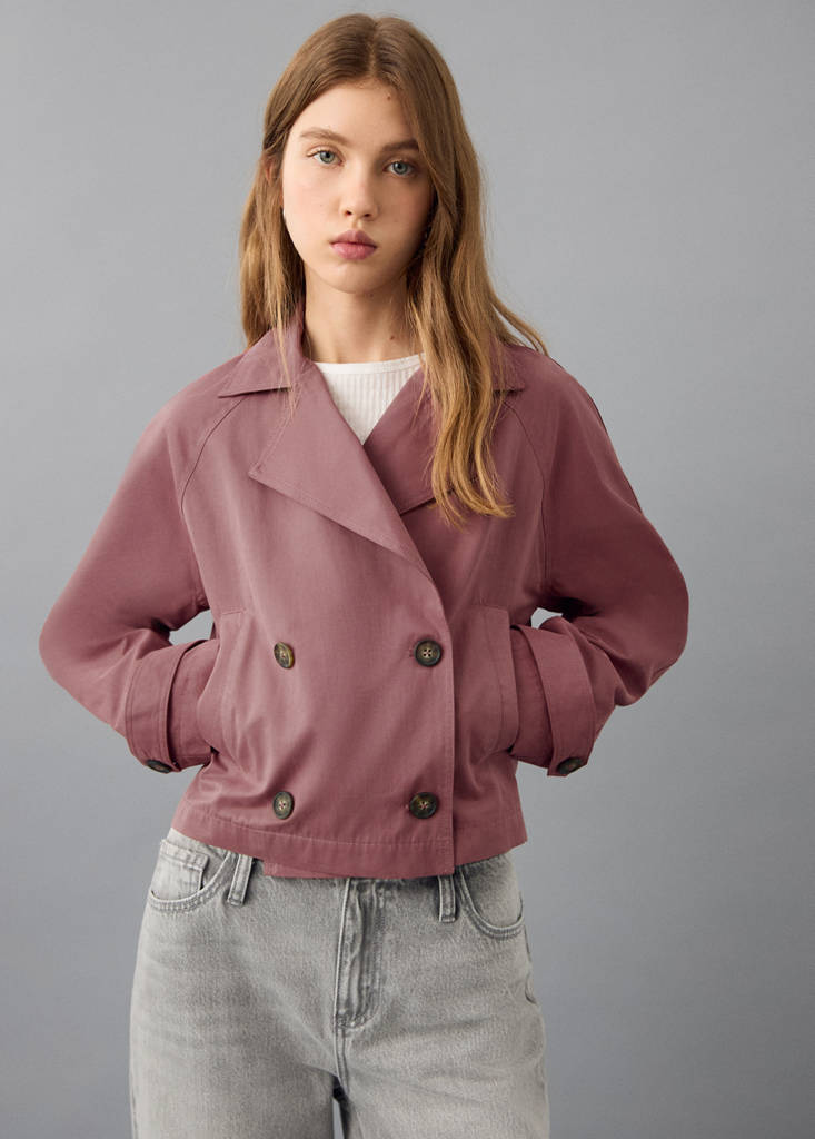 Short trench coat — Pink