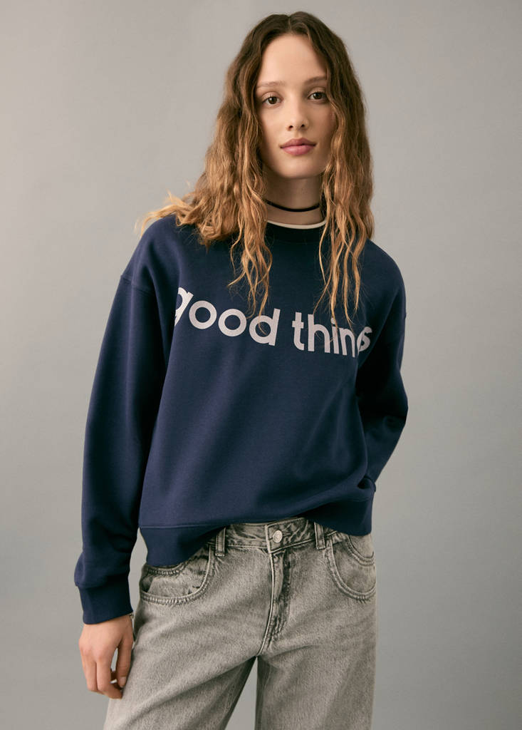 Glitter message sweatshirt — Navy