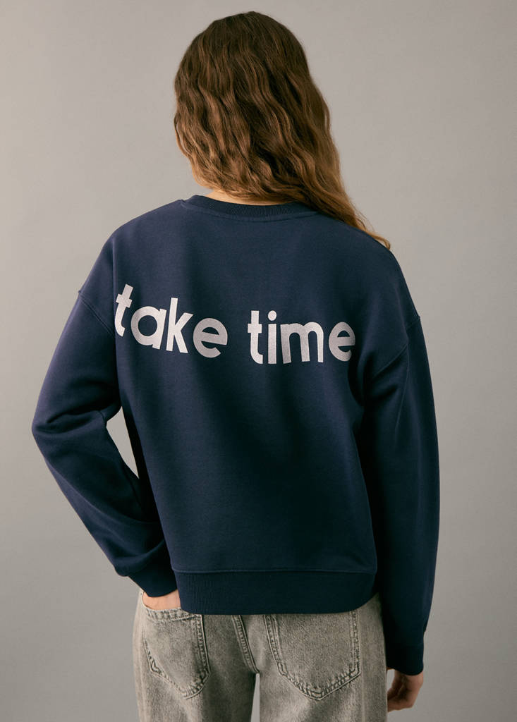 Glitter message sweatshirt — Navy