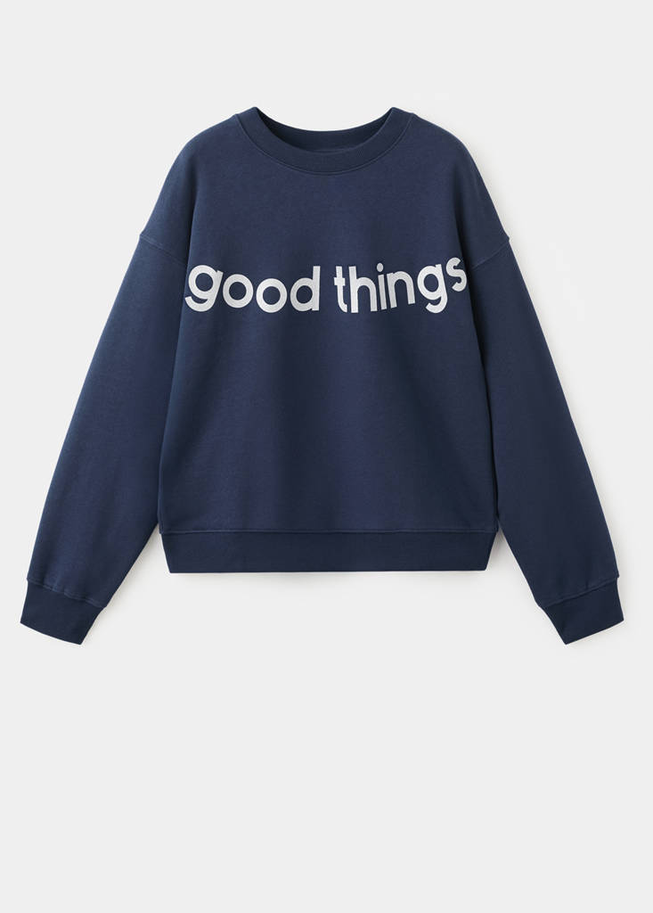 Glitter message sweatshirt — Navy