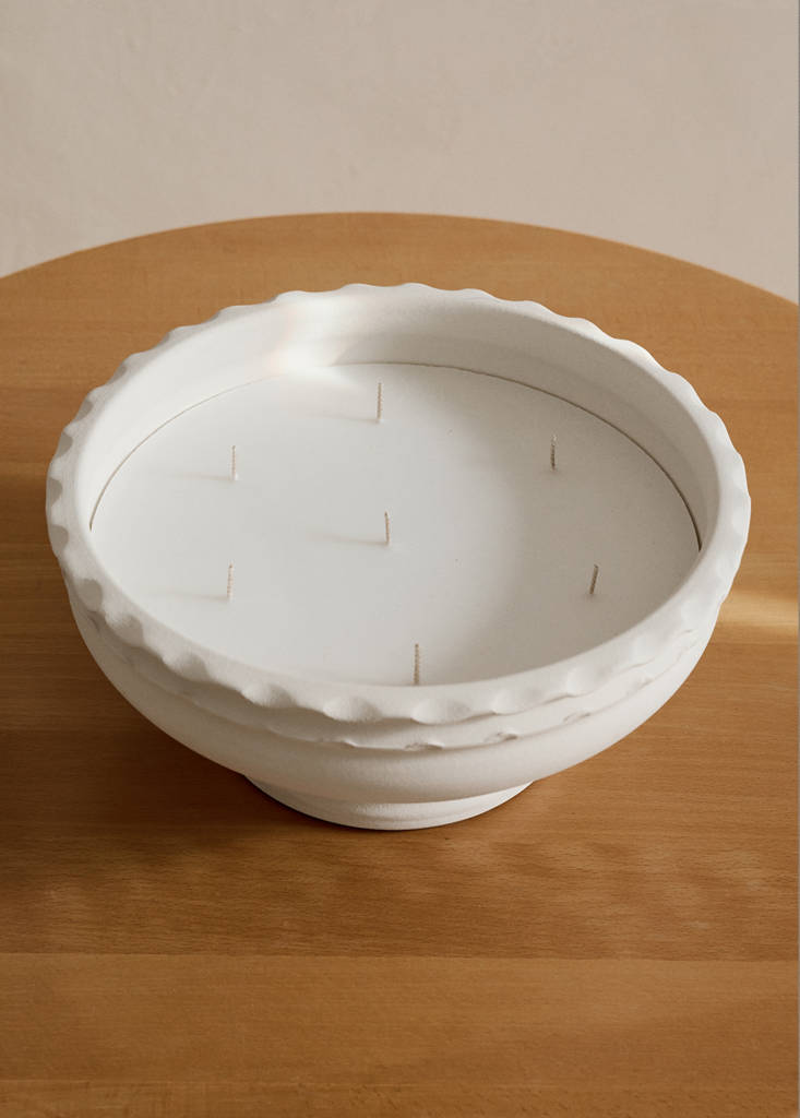 Terracotta decorative candle — Off White