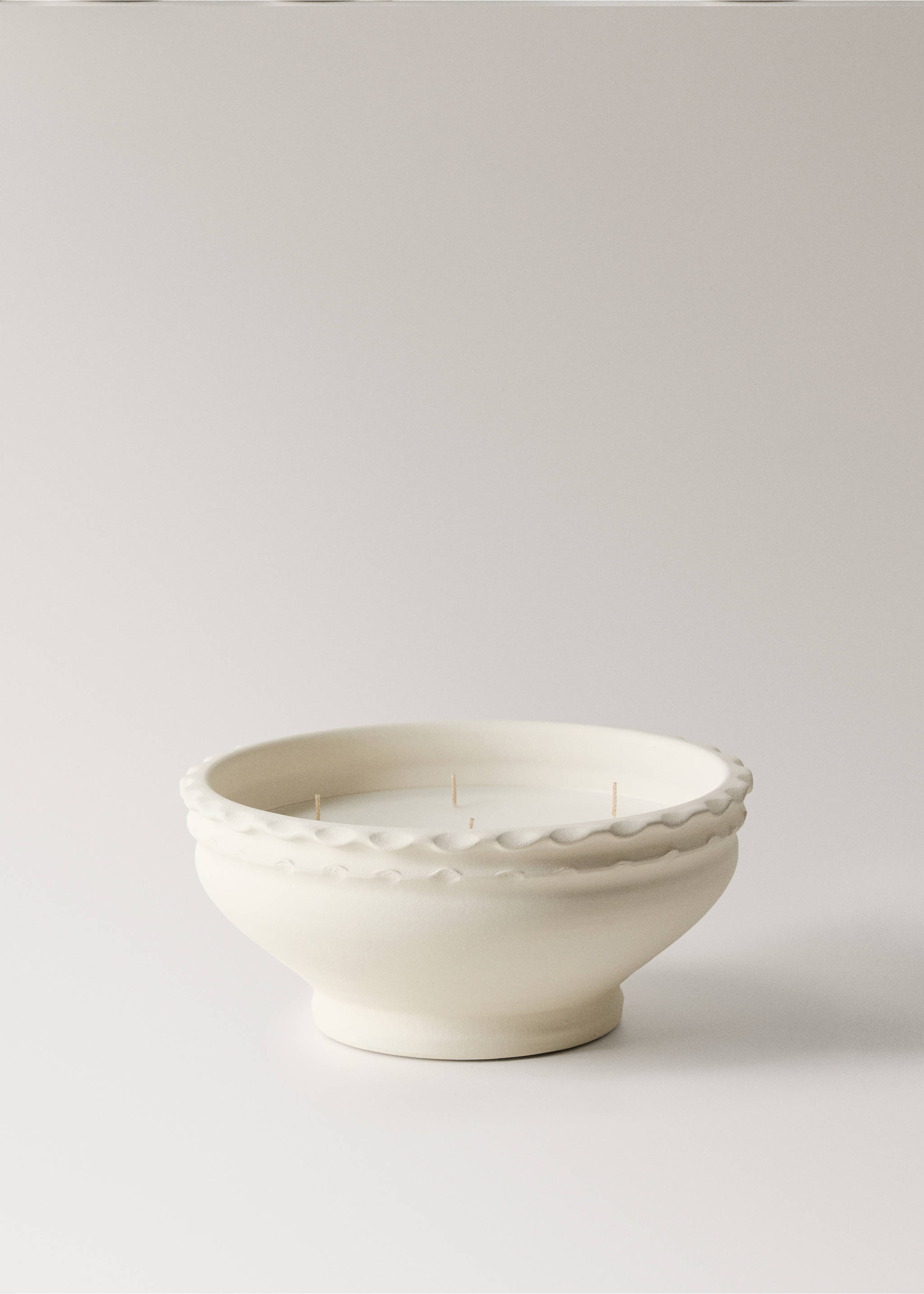 Bougie décorative en terre cuite - Article sans modèle, Blanc cassé. Ref: 27051521-00.