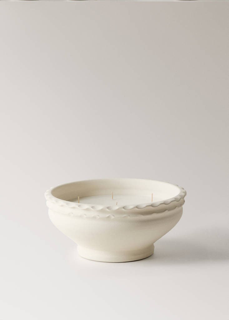 Terracotta decorative candle — Off White