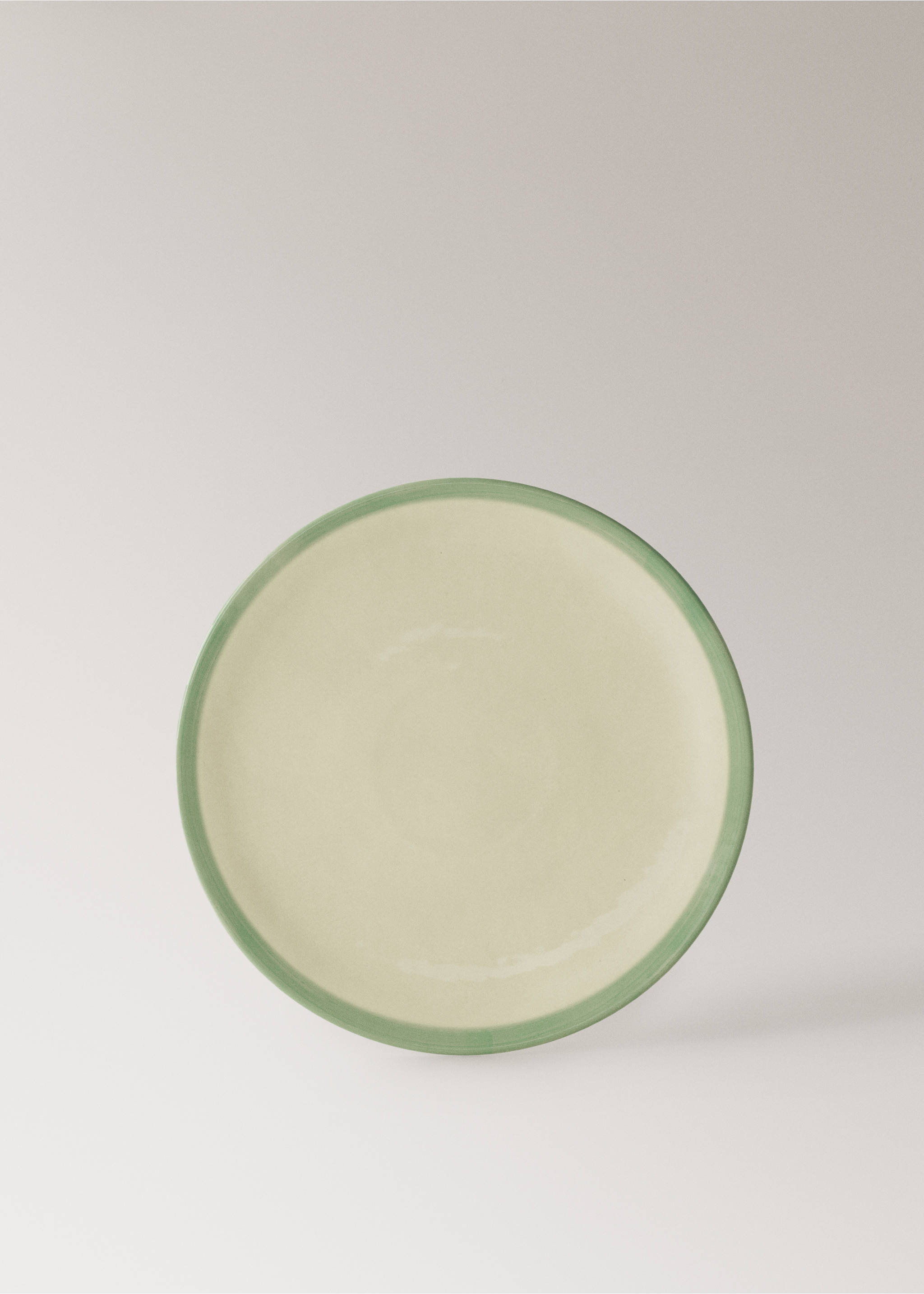 Contrast stoneware flat plate - Article without model, Petrol Blue. Ref: 27051523-00.