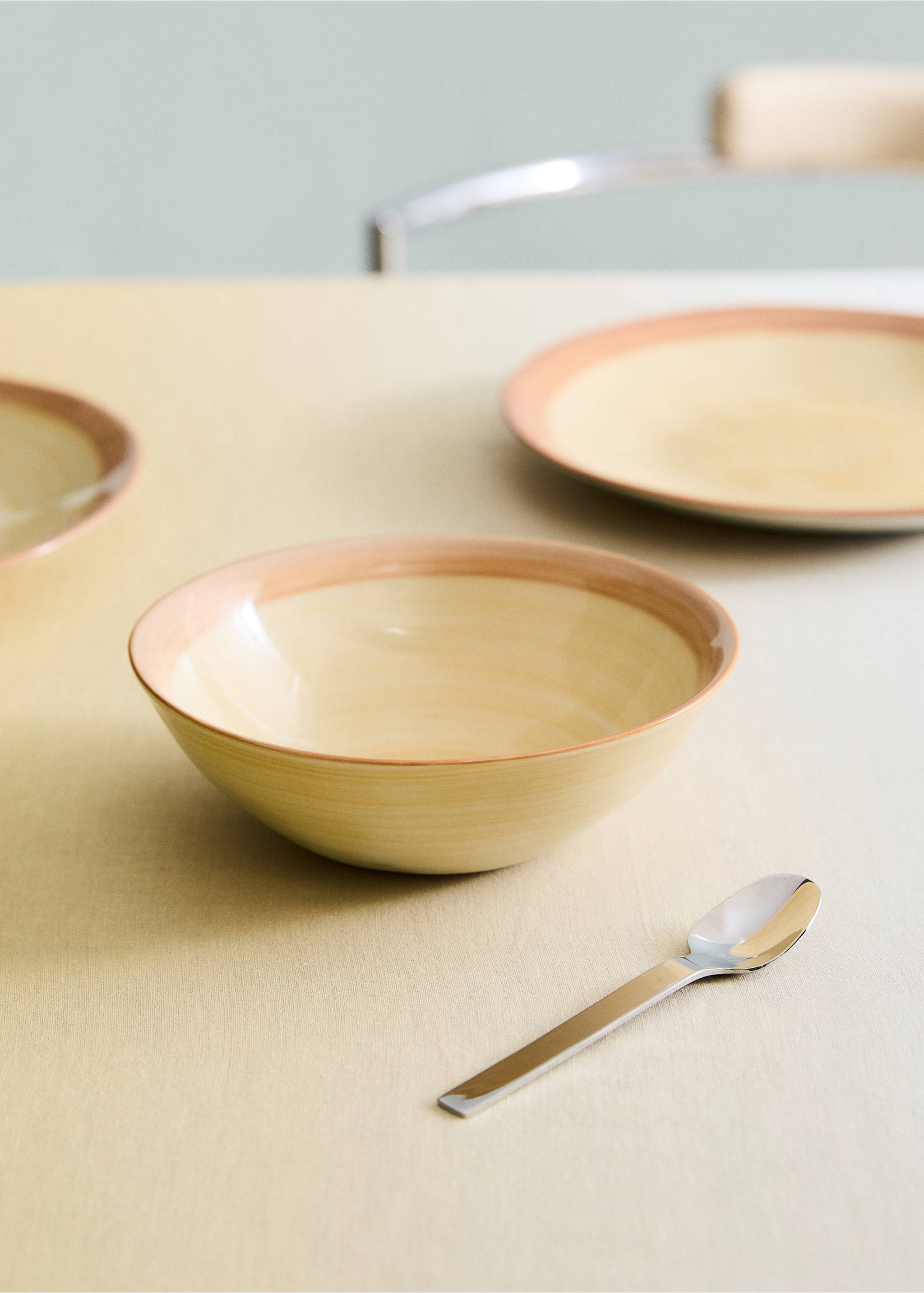 Schüssel aus Spin-Wash-Gres - Allgemeine Ansicht, Vanille. Ref: 27051524-00.