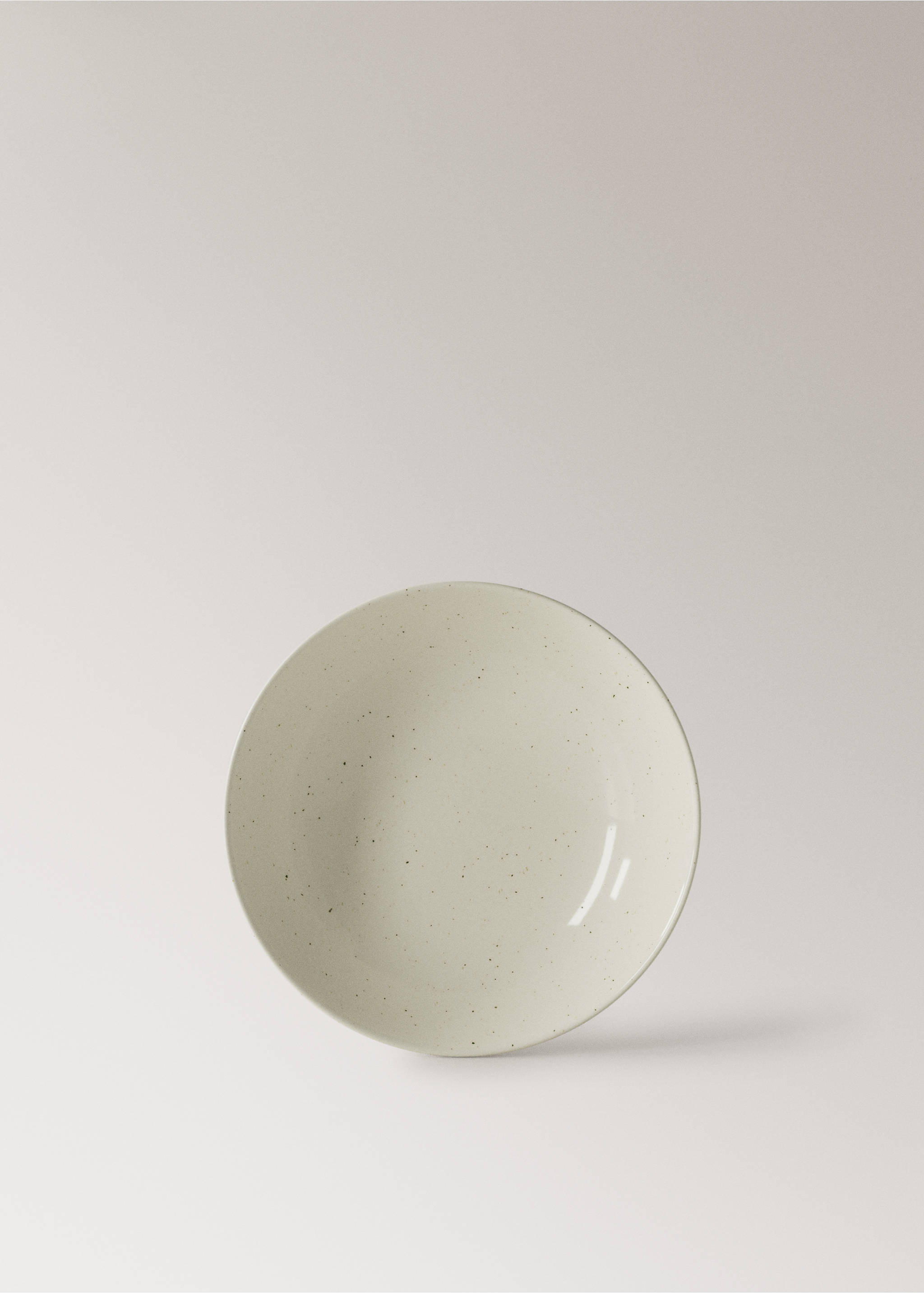 Deep stoneware plate with spots - Article without model, Off White. Ref: 27051525-00.