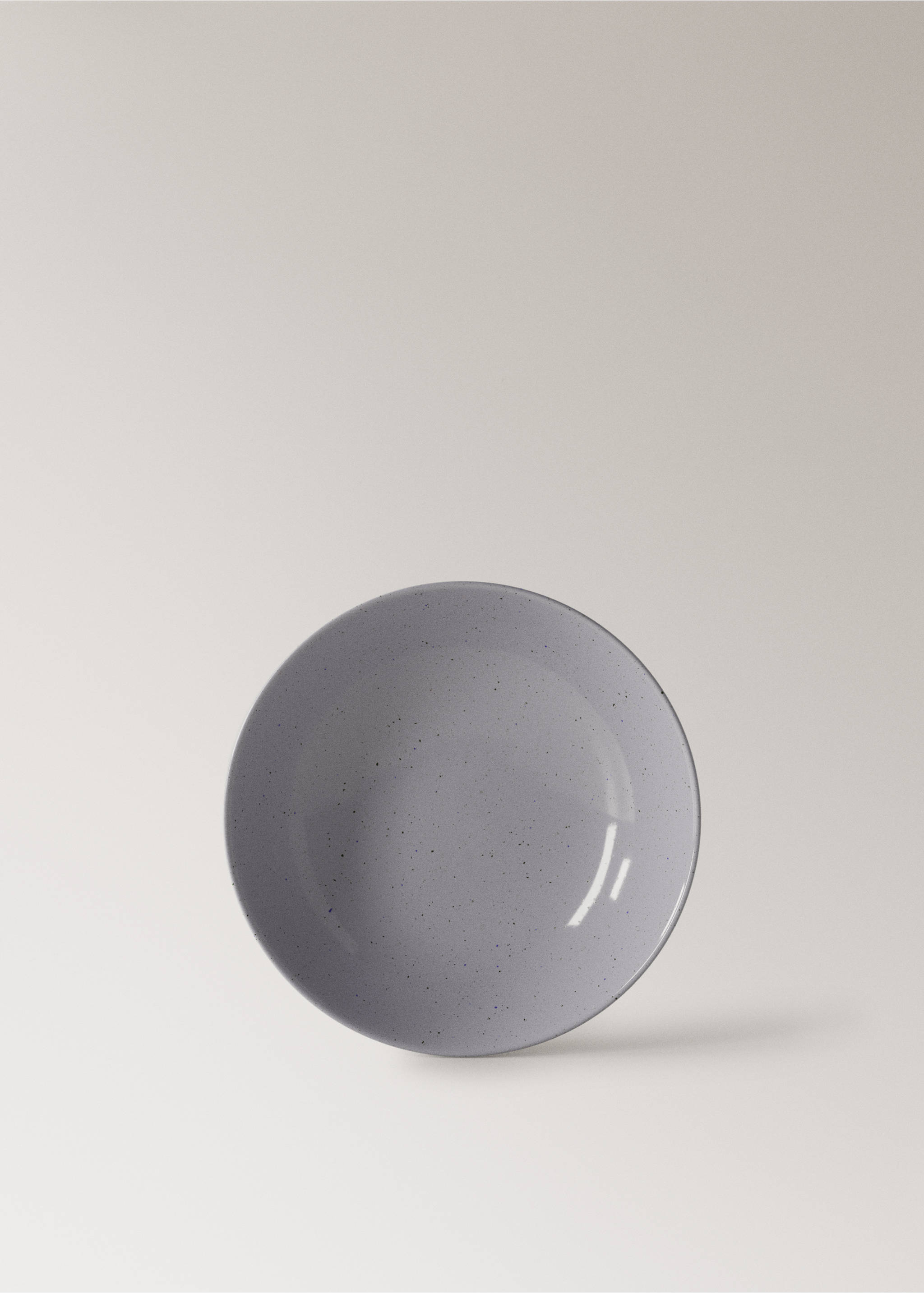 Deep stoneware plate with spots - Article without model, Blue. Ref: 27051525-00.