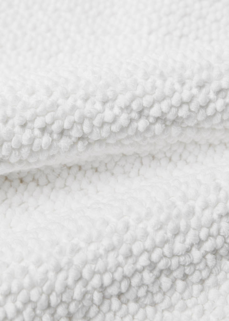 Reversible cotton woven bath mat — White