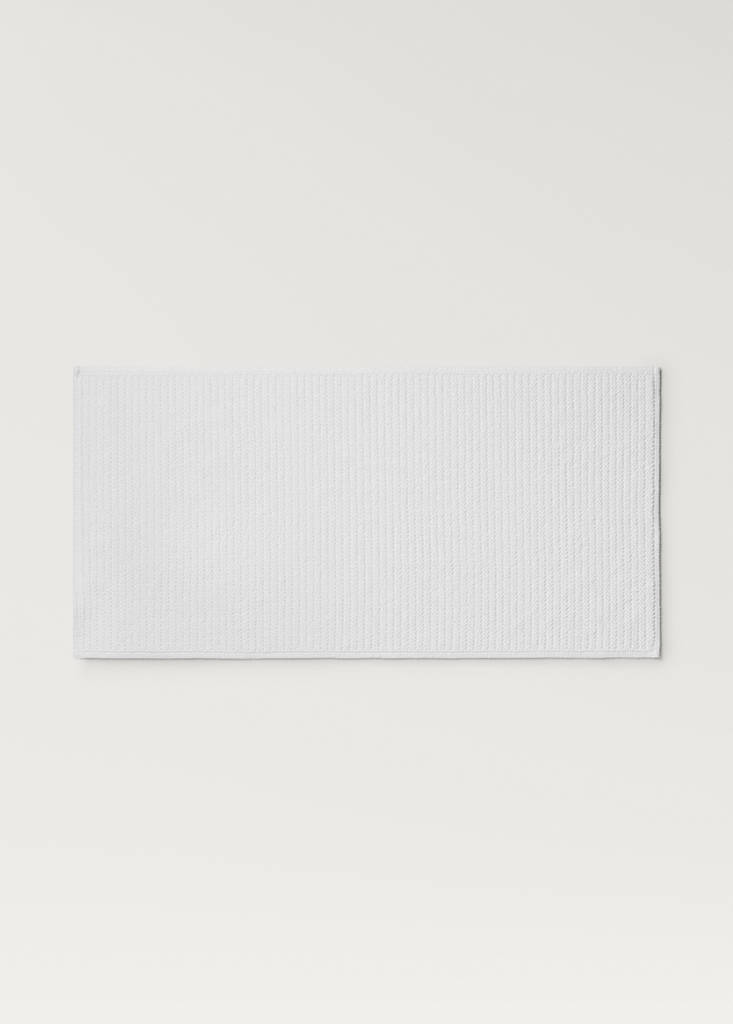 Reversible cotton woven bath mat — White