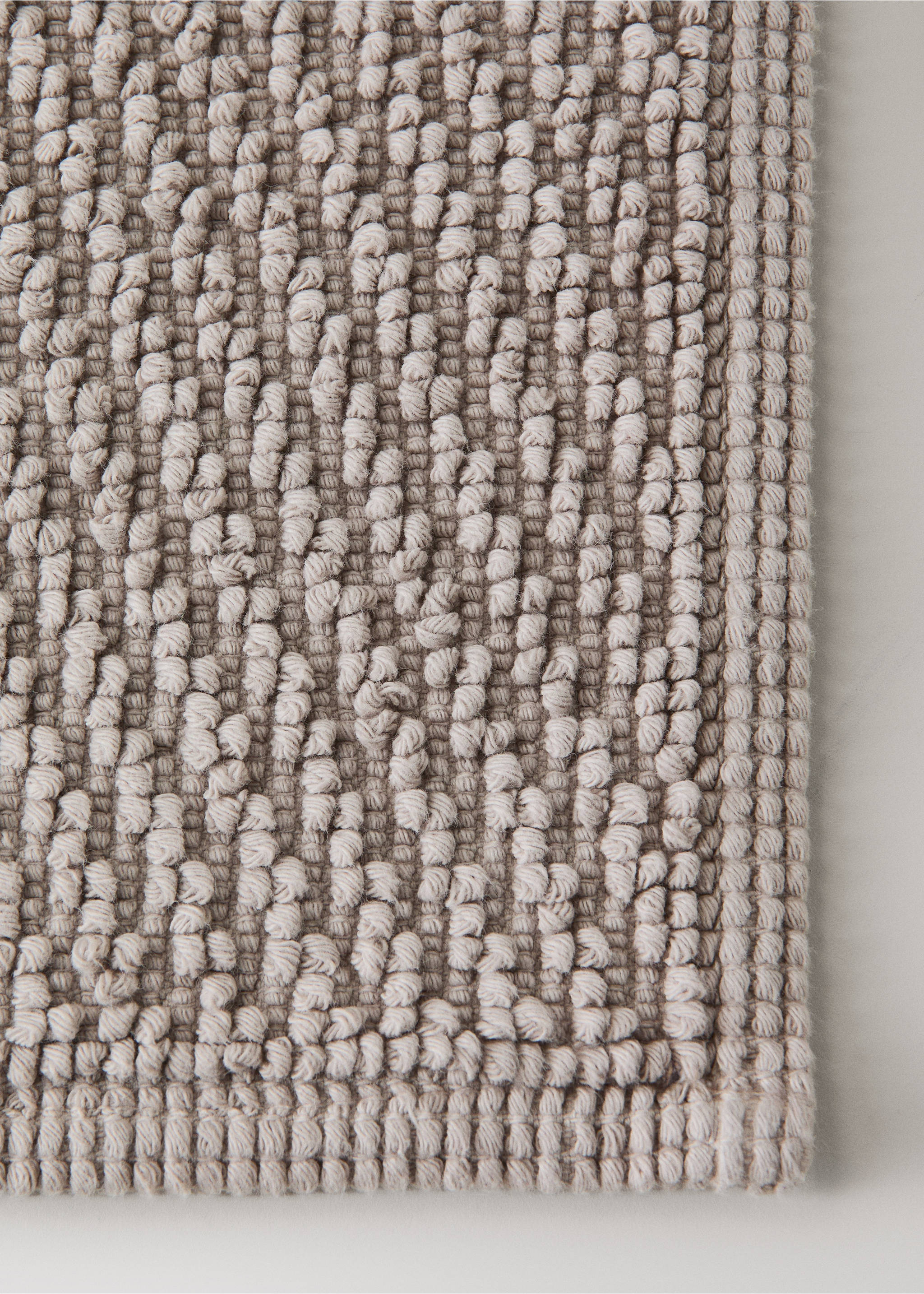 Waffle cotton looped bath mat - Details of the article 1, Beige. Ref: 27051530-00.