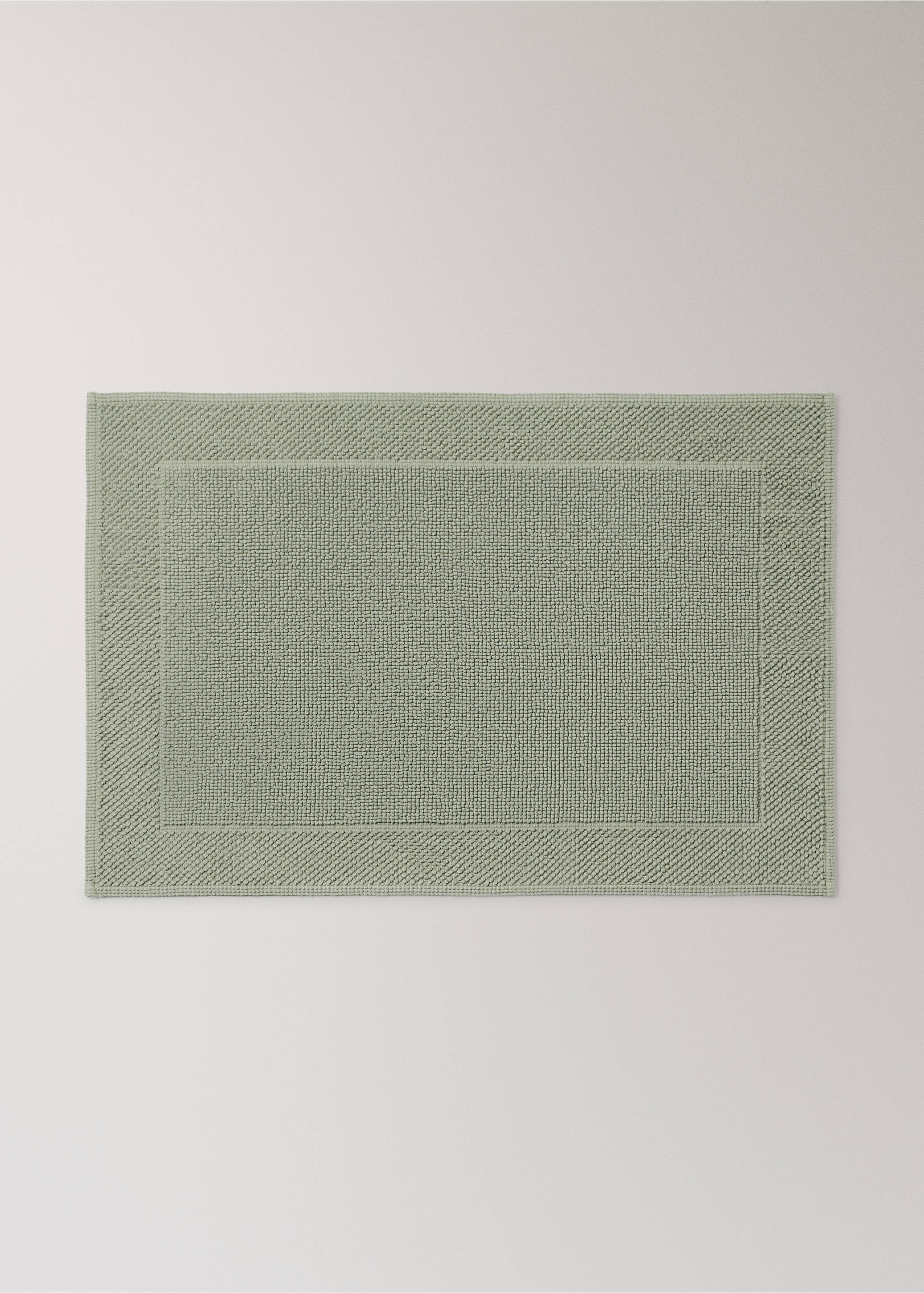 Garment-dyed cotton bath rug - Article without model, Forest Green. Ref: 27051531-00.