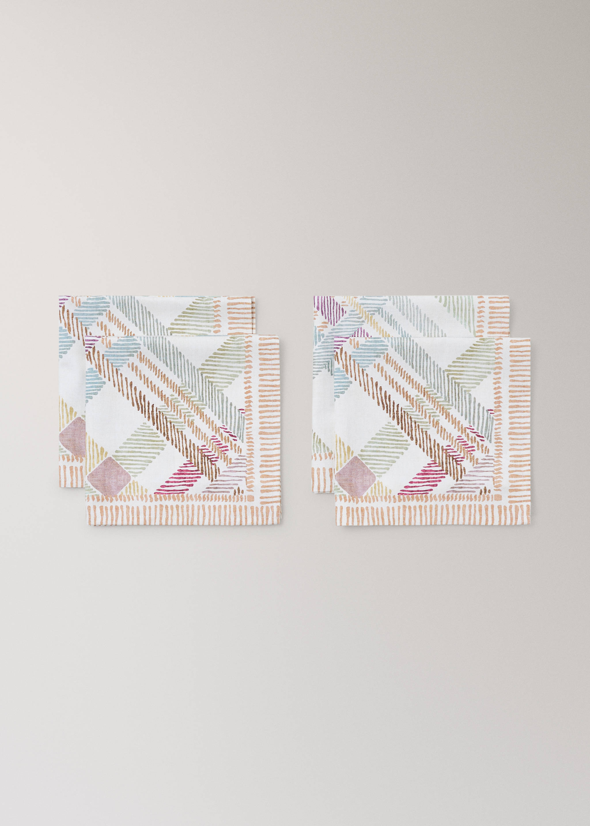 Mehrfarbige bedruckte Baumwollservietten - Detail des Artikels 1