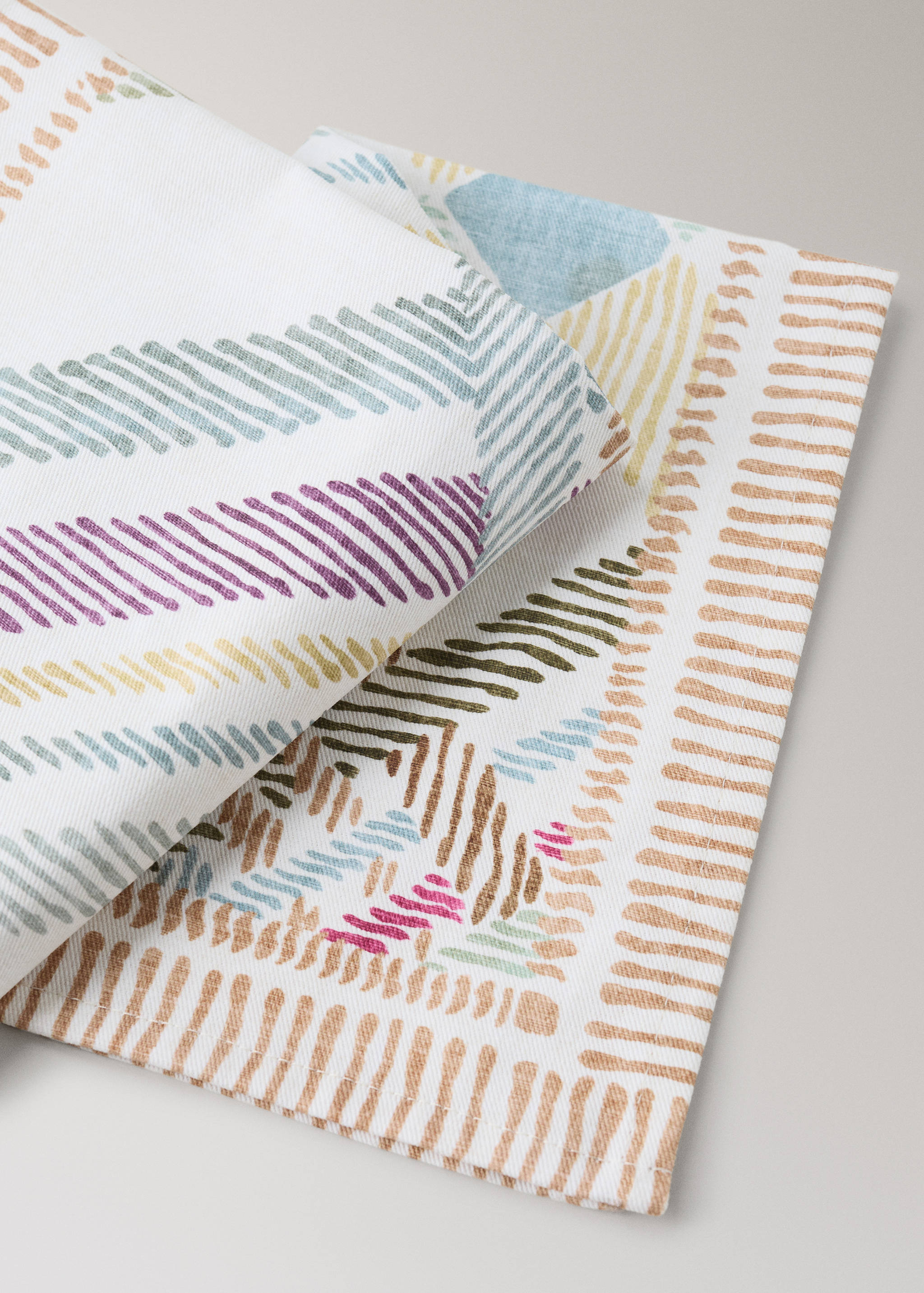 Mehrfarbige bedruckte Baumwollservietten - Detail des Artikels 2