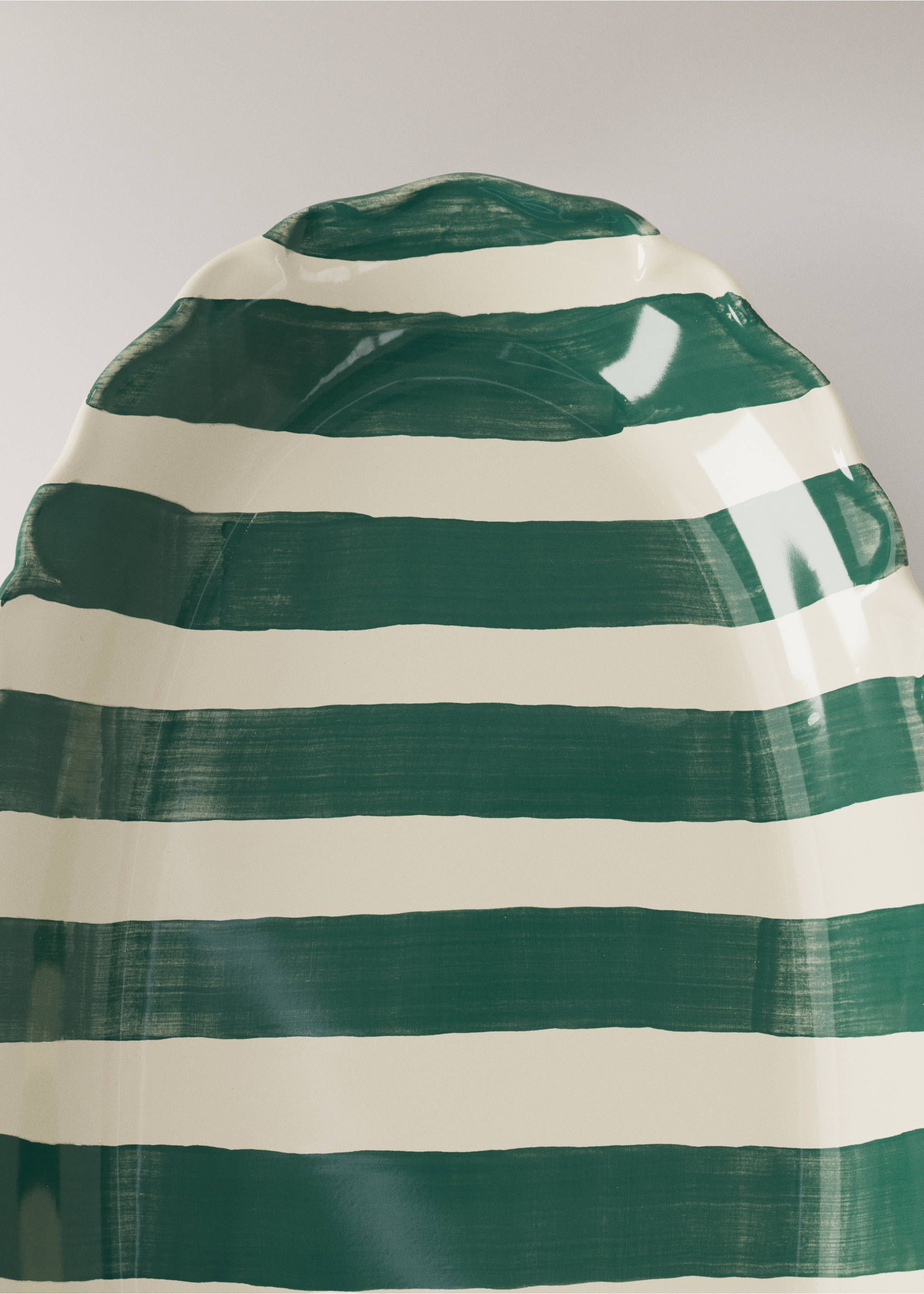 Gestreiftes Steingut - Detail des Artikels 1, Petrolblau. Ref: 27051533-00.