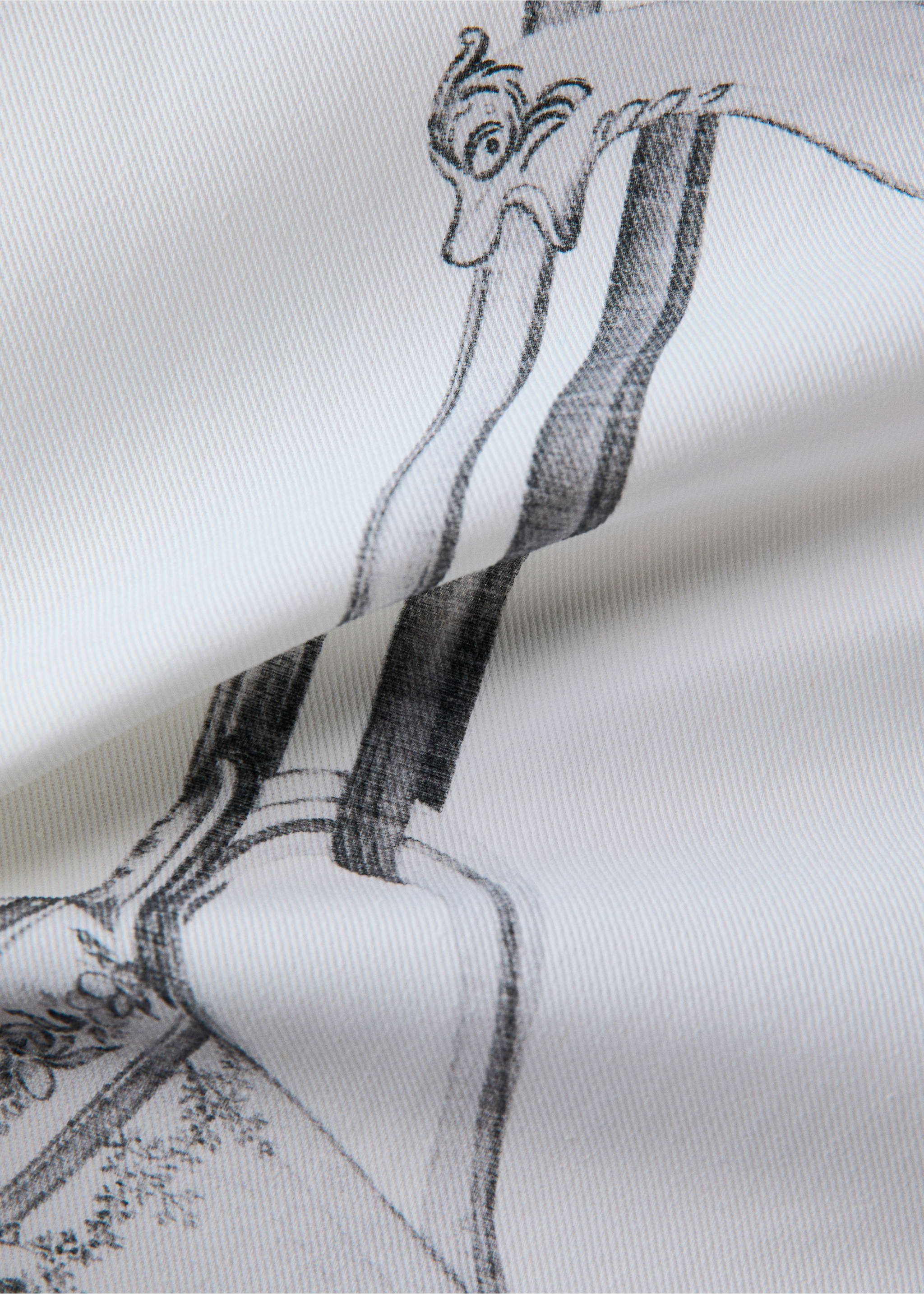 Printed tea towels with mug design - Details of the article 2, White. Ref: 27051539-00.