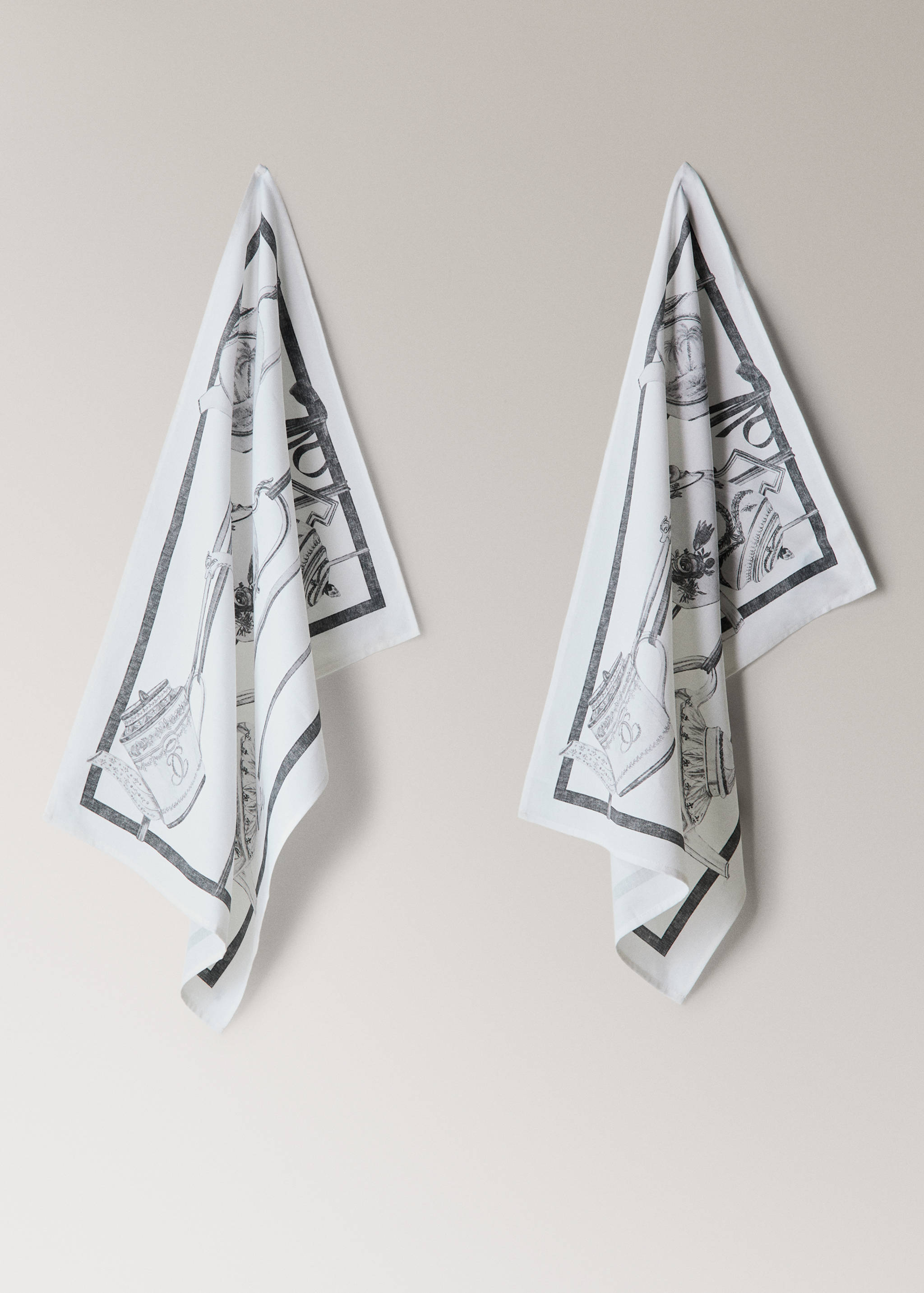 Set of kitchen towels with teapot print - Article without model