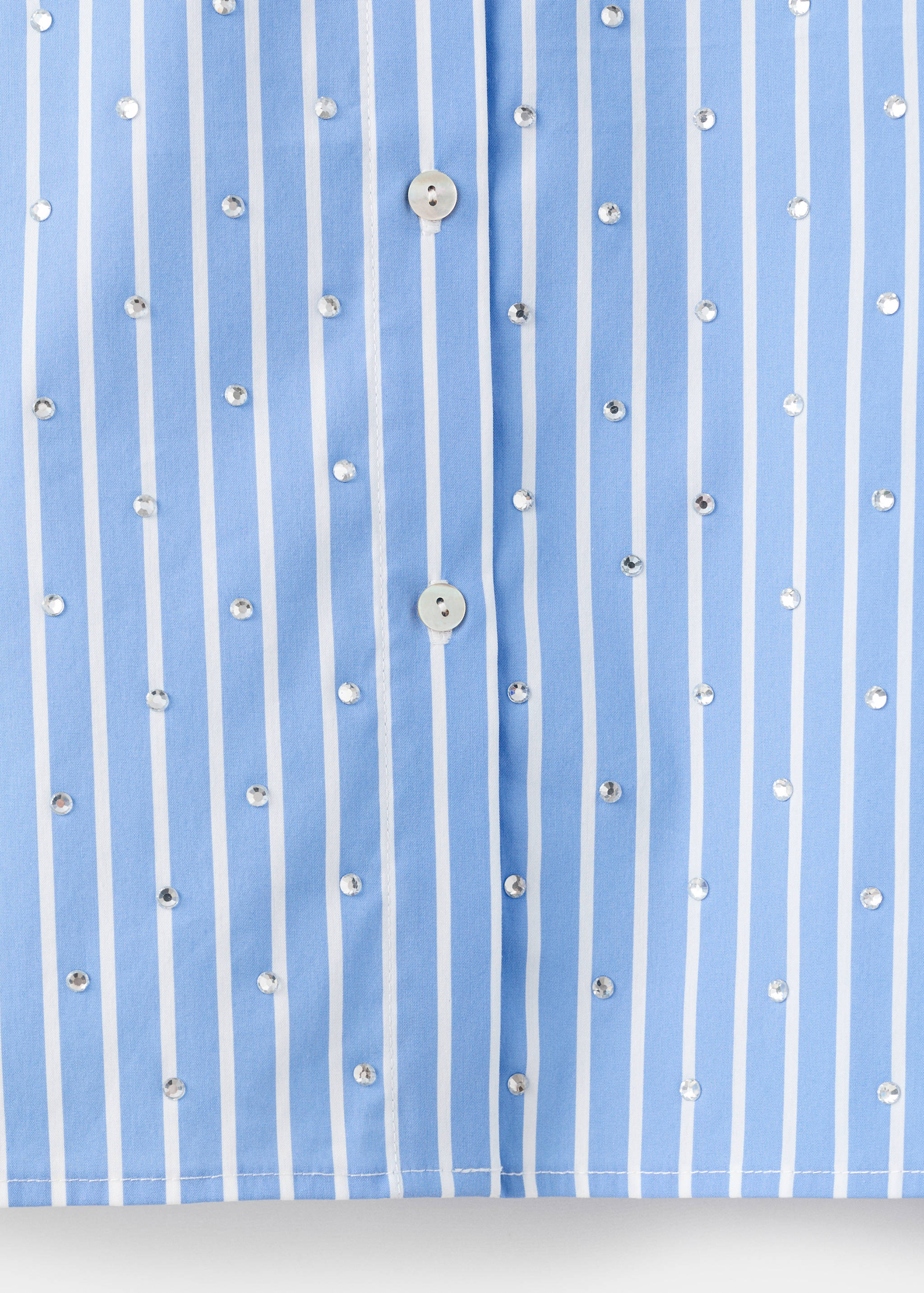 Striped crop blouse with rhinestones - Details of the article 0