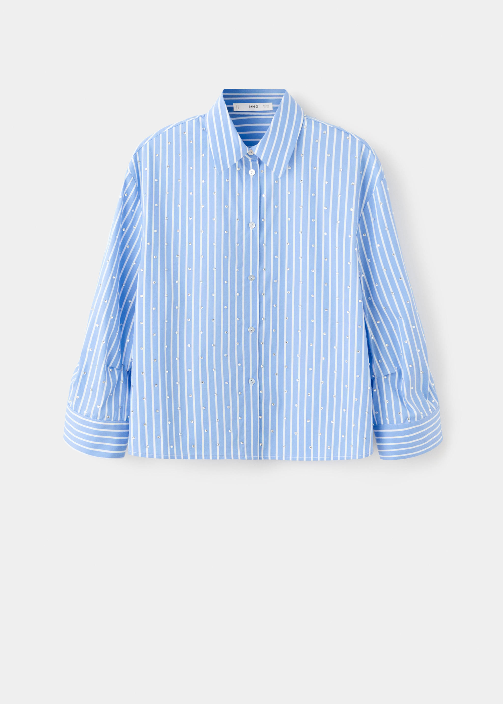 Striped crop blouse with strass - Article without model